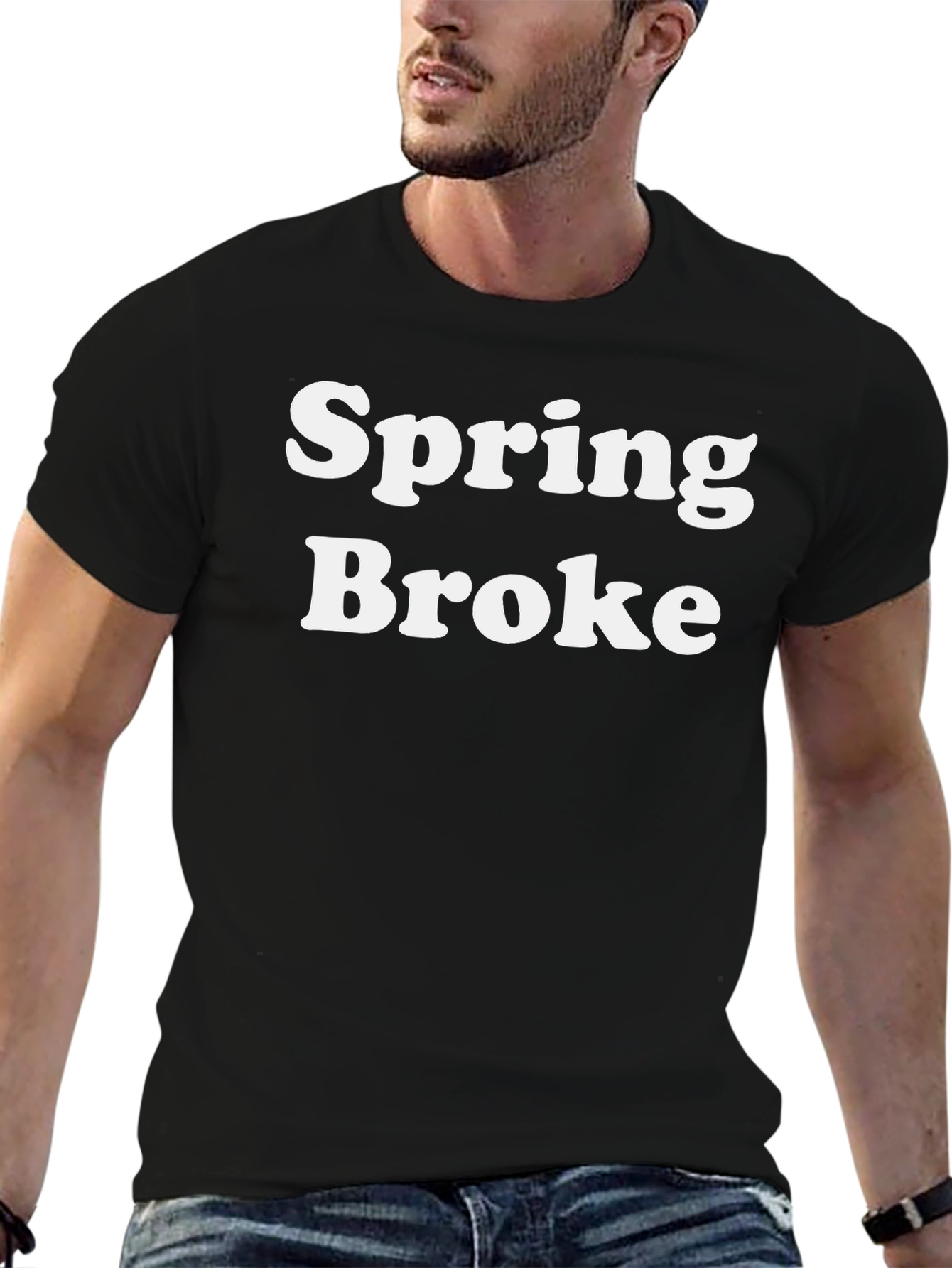 Spring Broke Black Graphic T-Shirt
