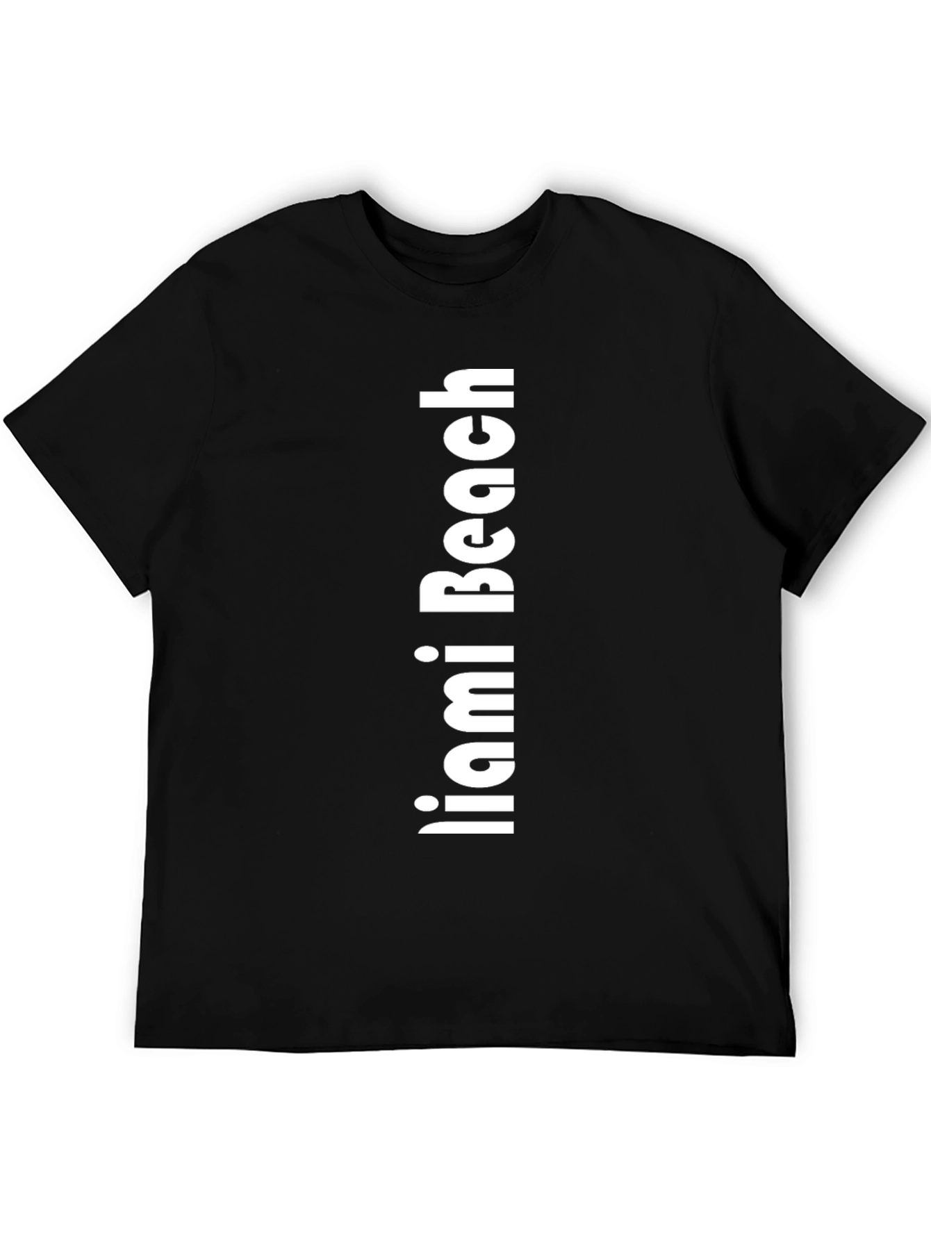 Miami Beach Black Graphic Tee