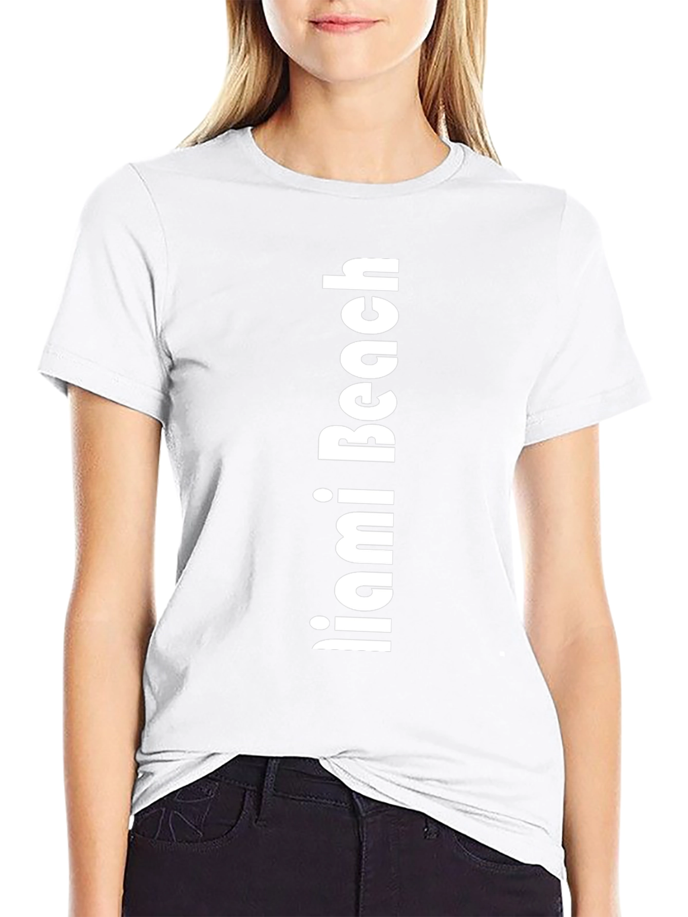 Miami Beach Black Graphic Tee