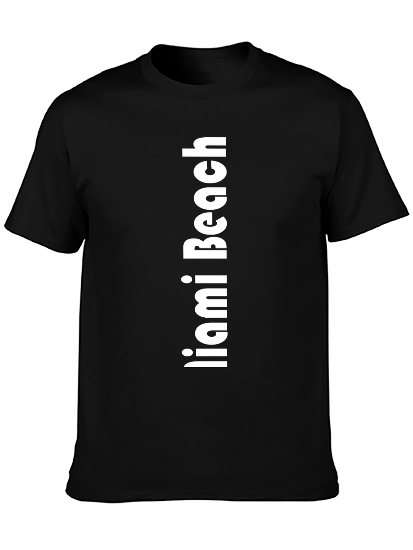 Miami Beach Black Graphic Tee