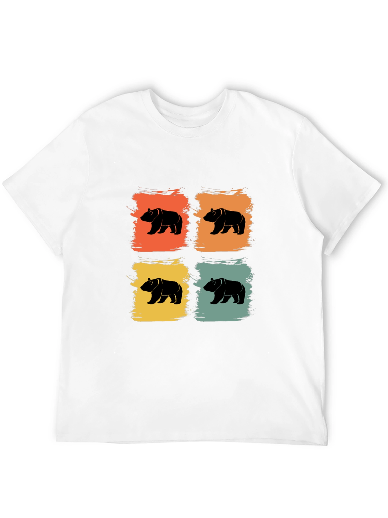Retro Bear Graphic Tee - Mens Black T-Shirt