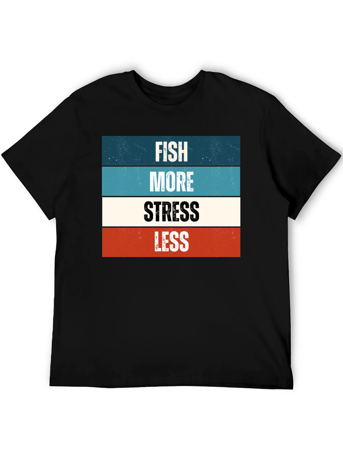 Fish More Stress Less Graphic Tee