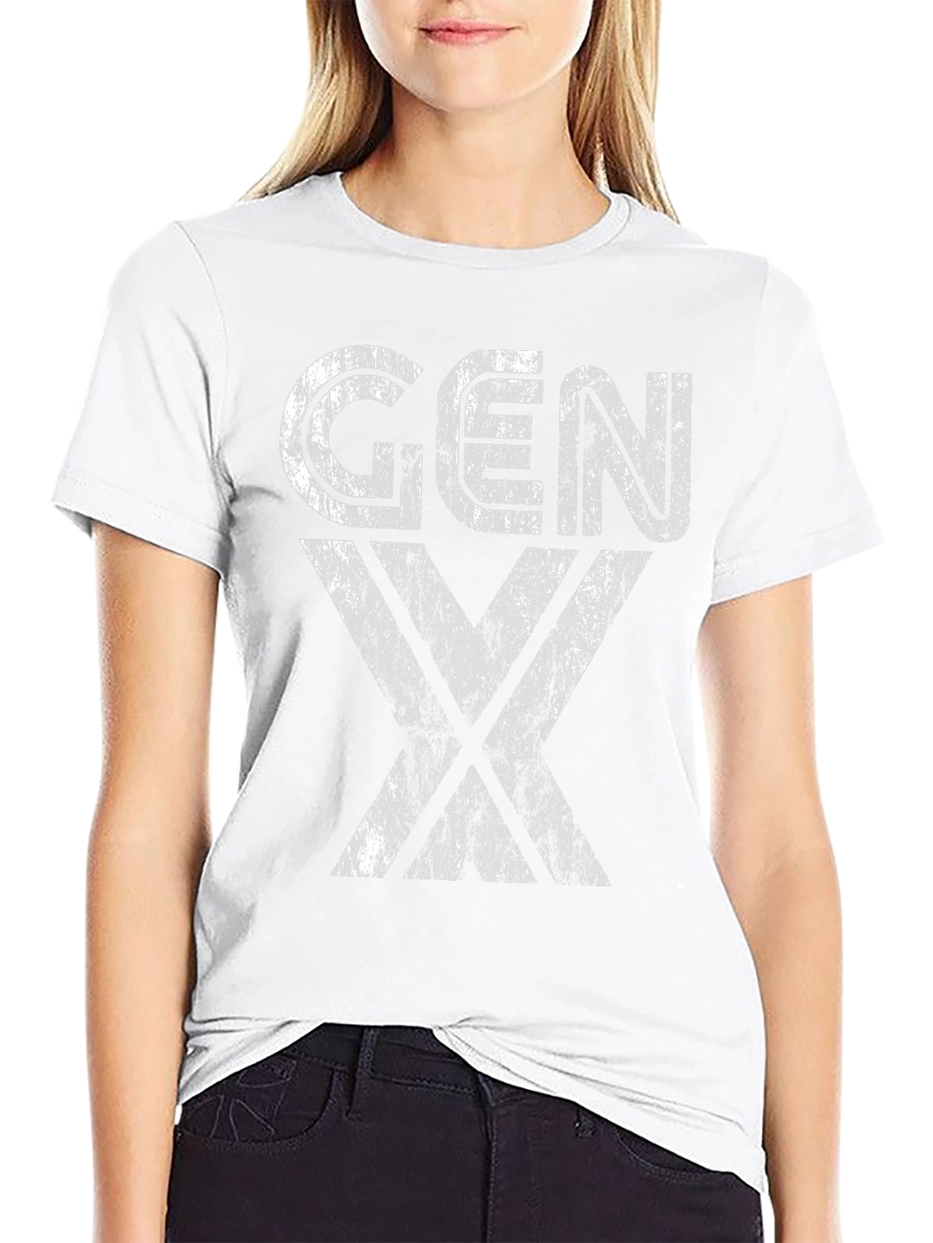Gen X Distressed Graphic T-Shirt - Black