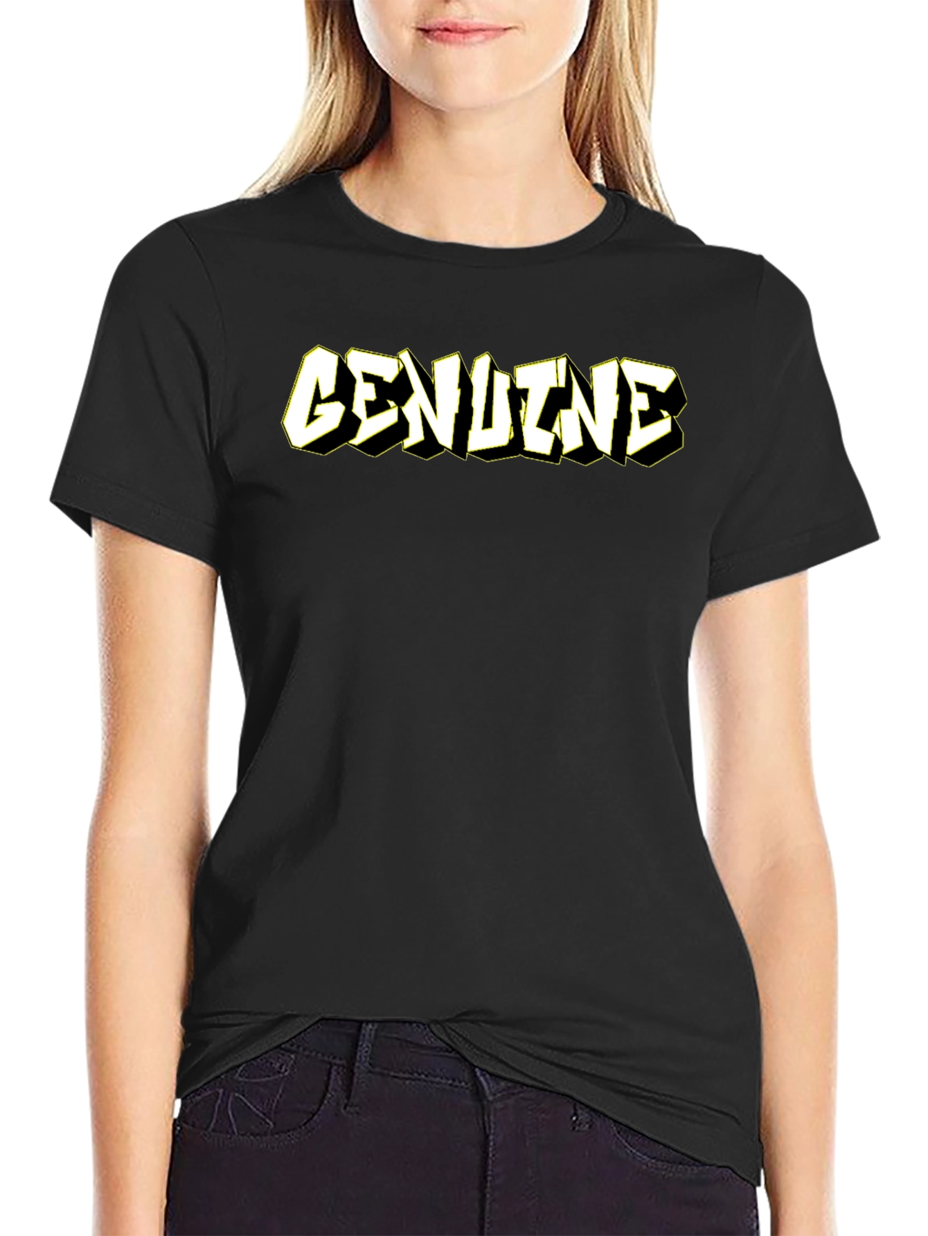 Genuine Graphic Tee - Premium Black Cotton