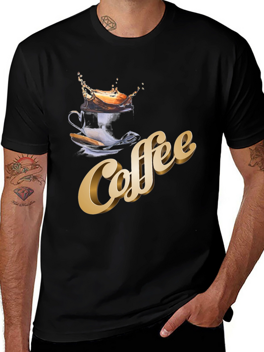 Coffee Splash Graphic T-Shirt - Premium Cotton Blend