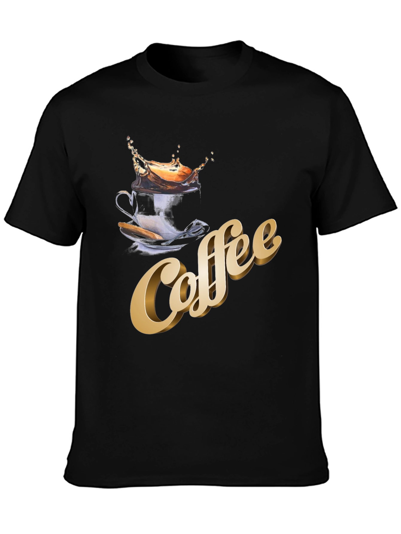 Coffee Splash Graphic T-Shirt - Premium Cotton Blend