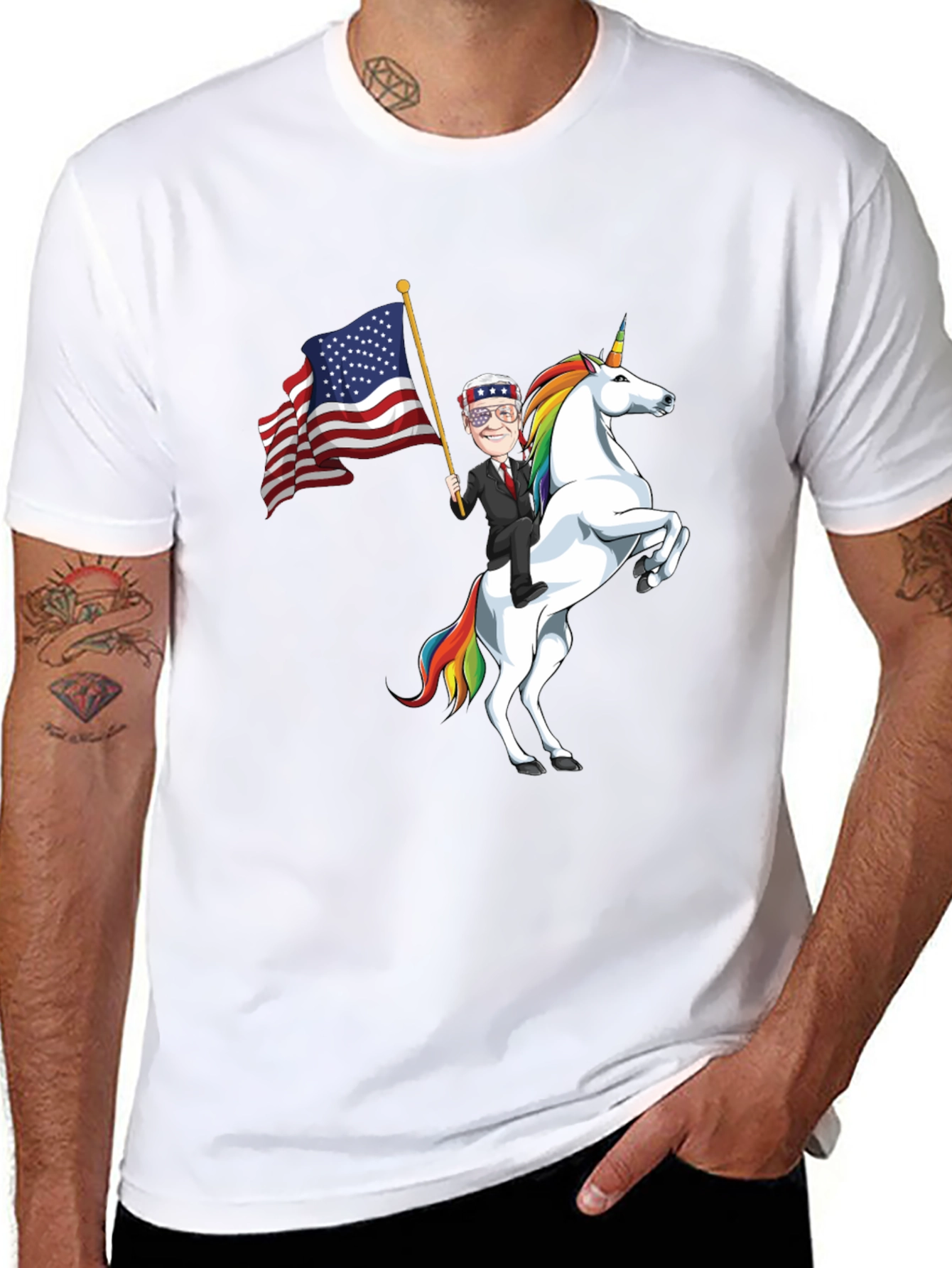 Patriotic Joe Biden Unicorn Graphic Tee