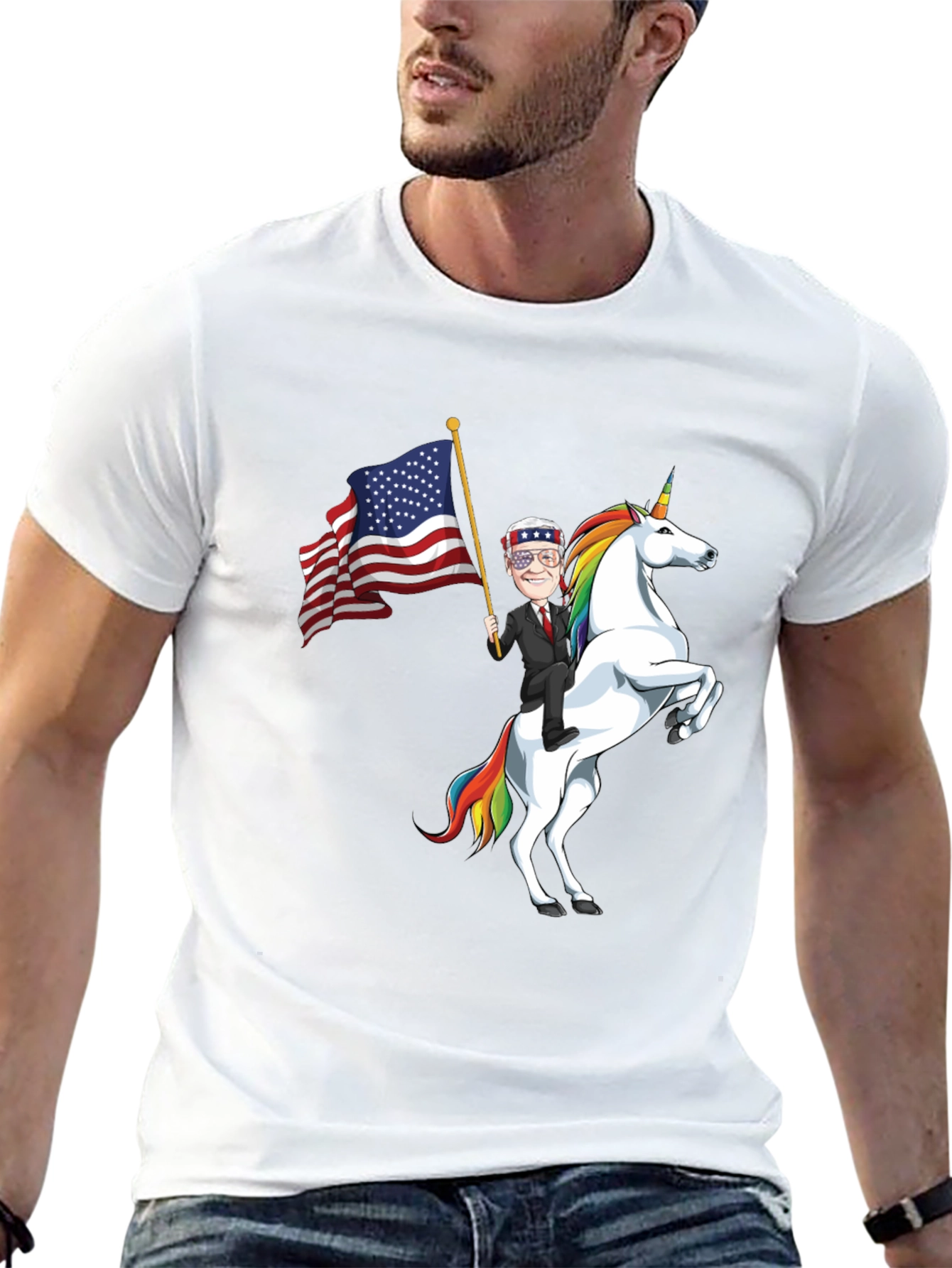 Patriotic Joe Biden Unicorn Graphic Tee