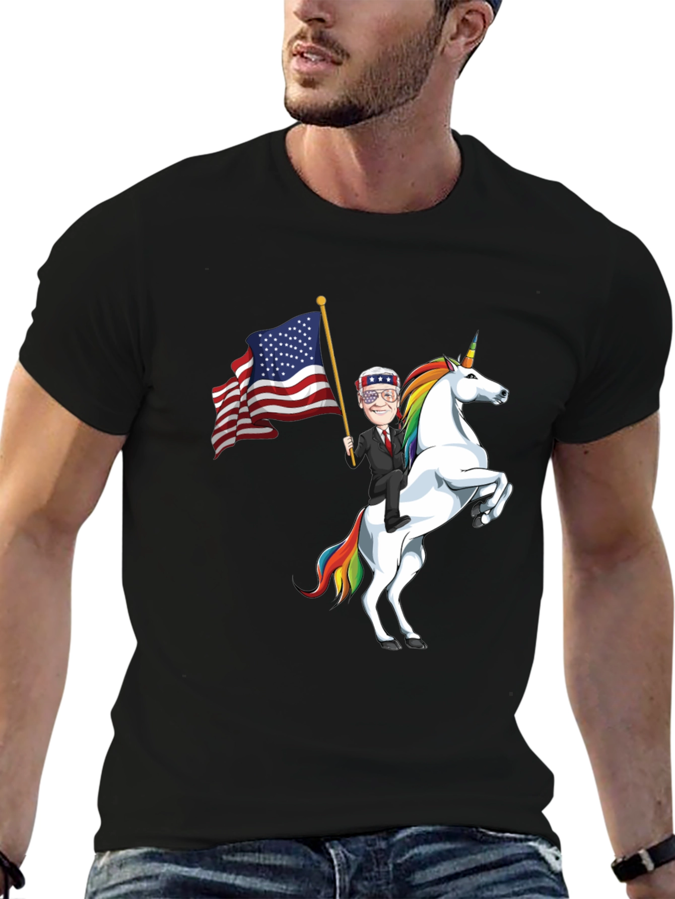 Patriotic Joe Biden Unicorn Graphic Tee