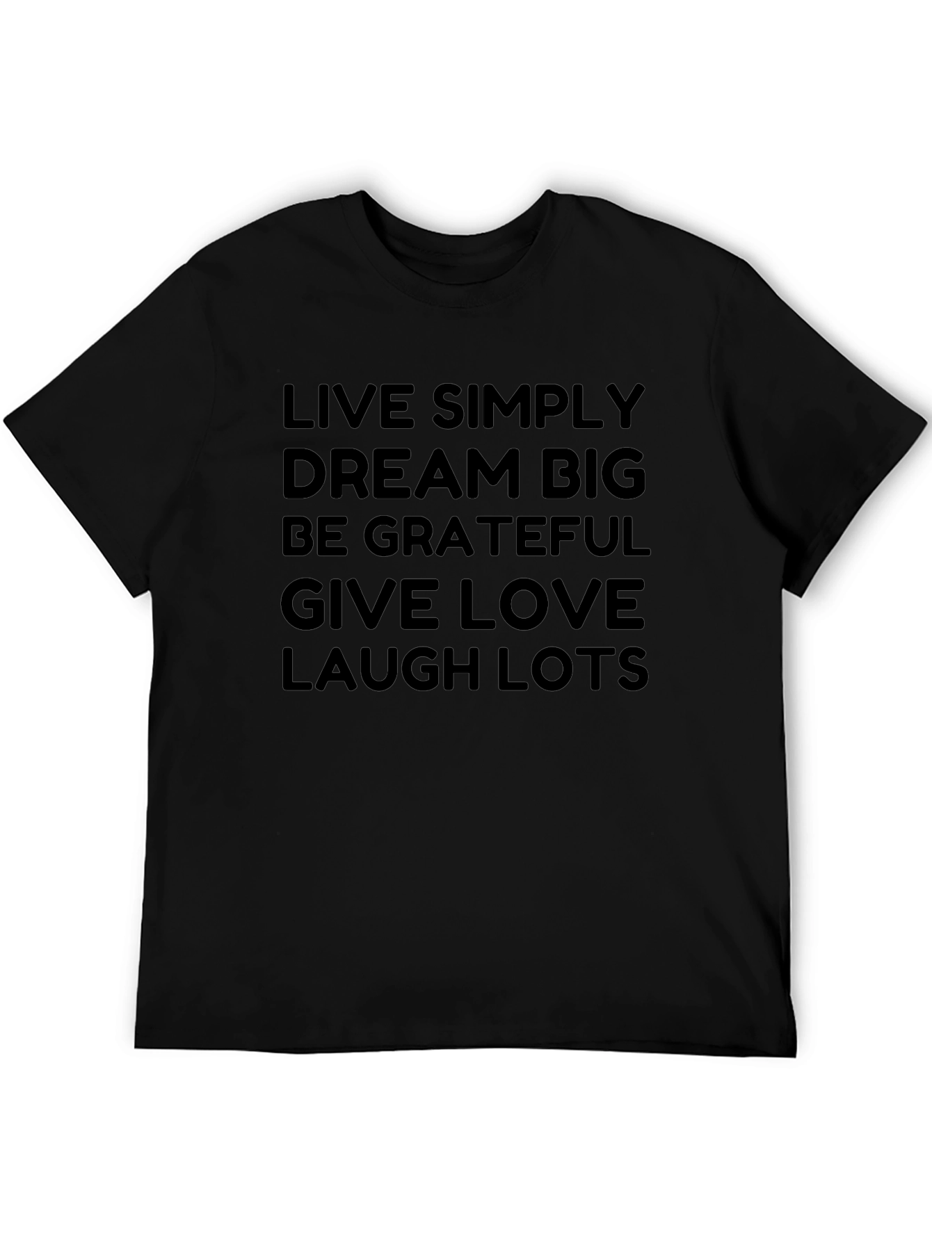 Live Simply Graphic Tee - Inspirational Black T-Shirt