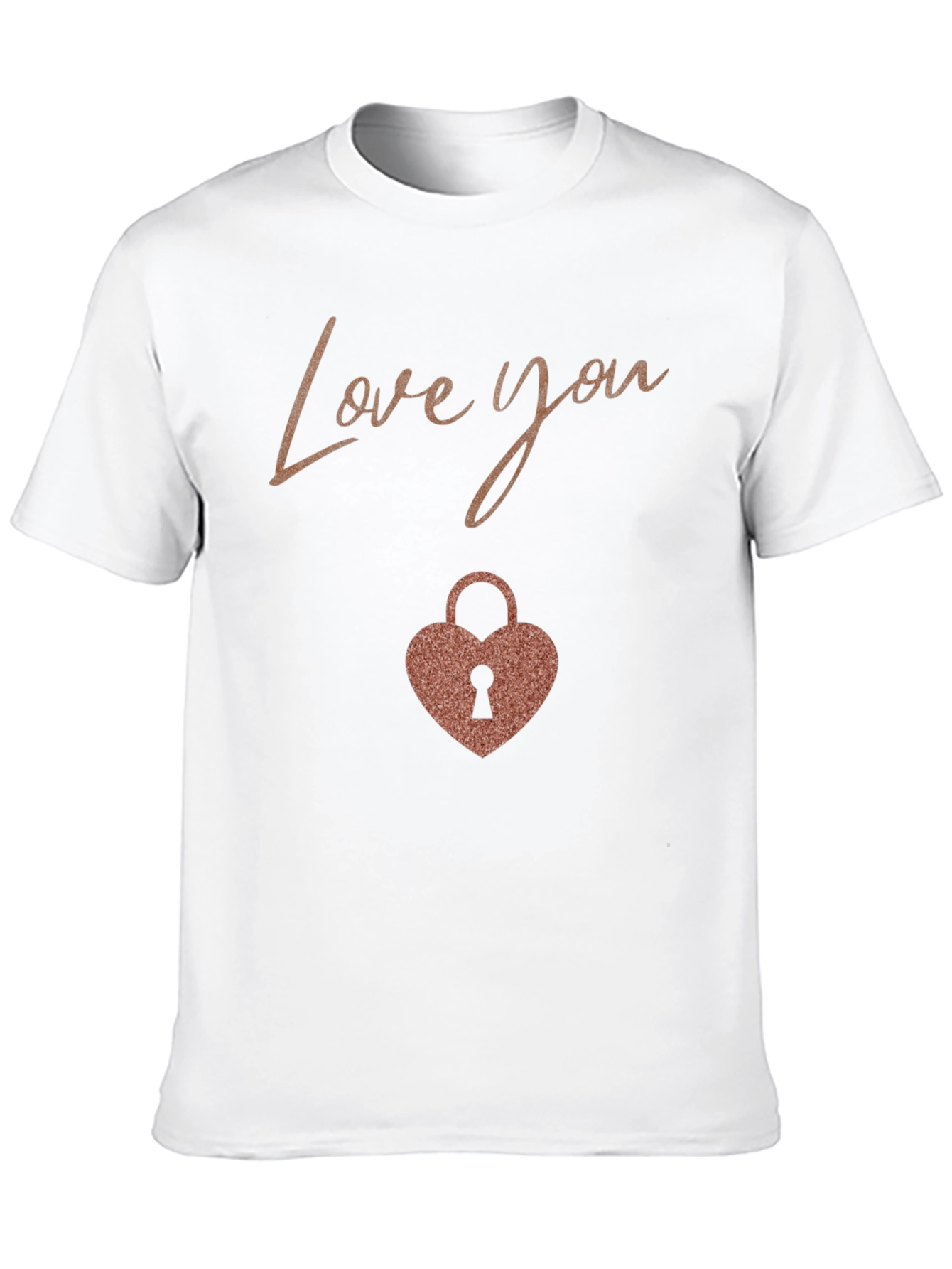 Love You Heart Lock Black T-Shirt