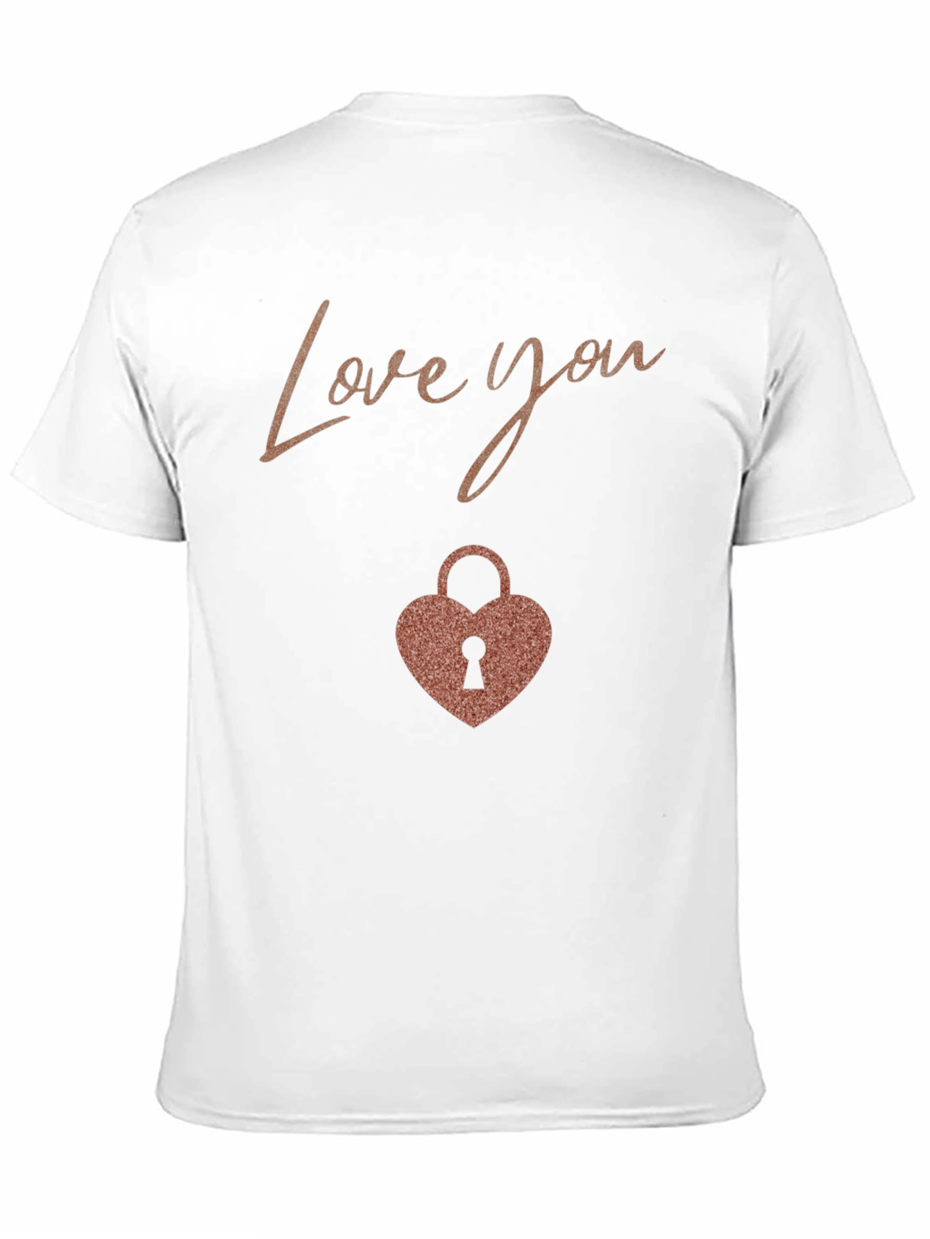 Love You Heart Lock Black T-Shirt