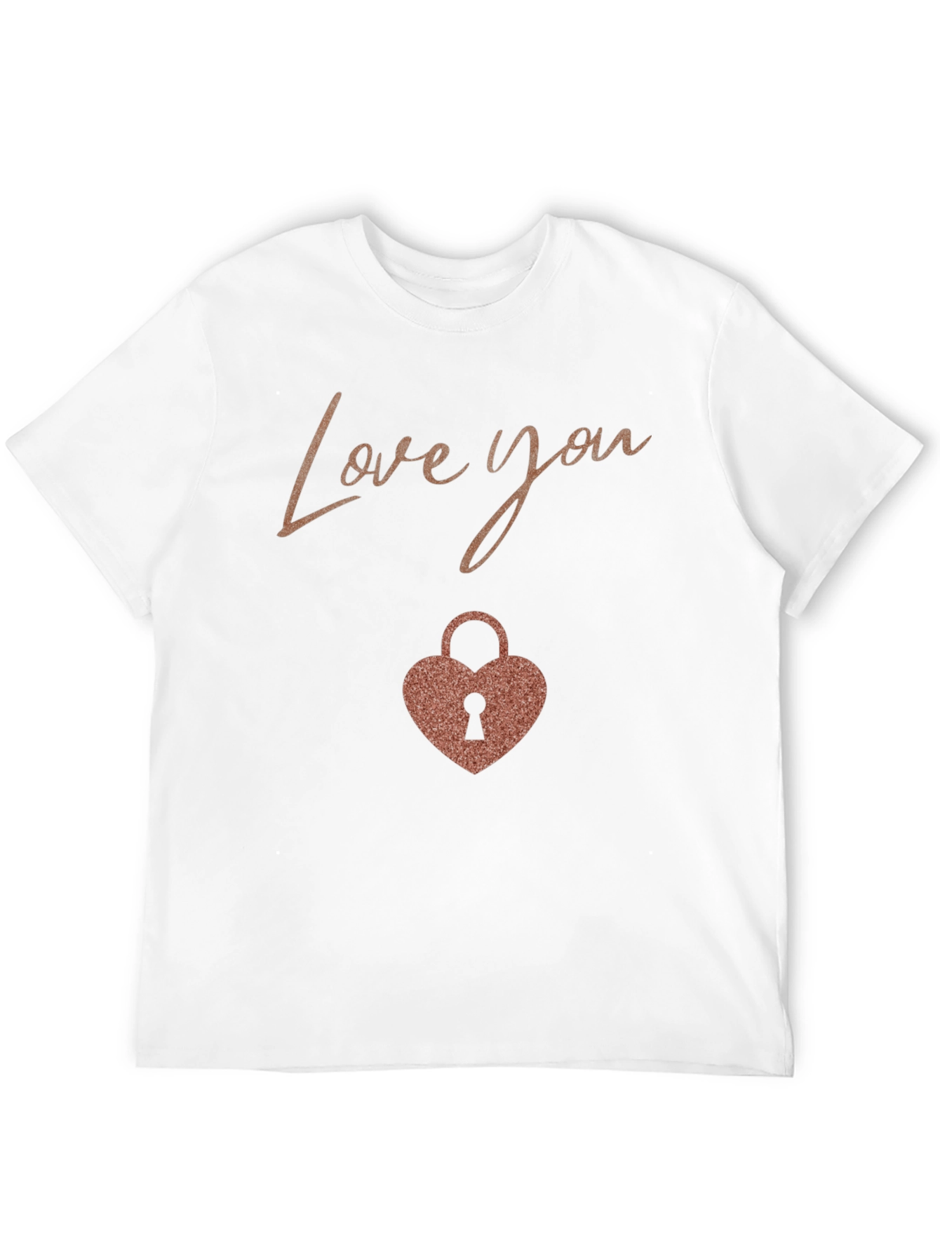 Love You Heart Lock Black T-Shirt