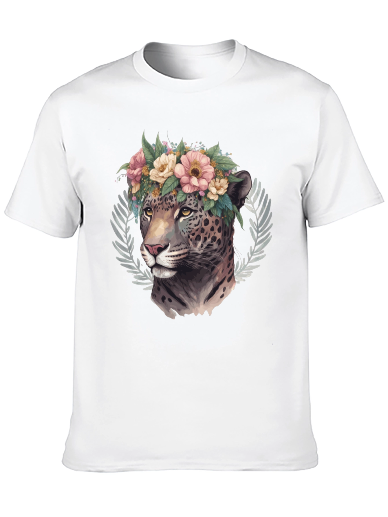 Floral Jaguar Graphic Tee - Stylish & Unique