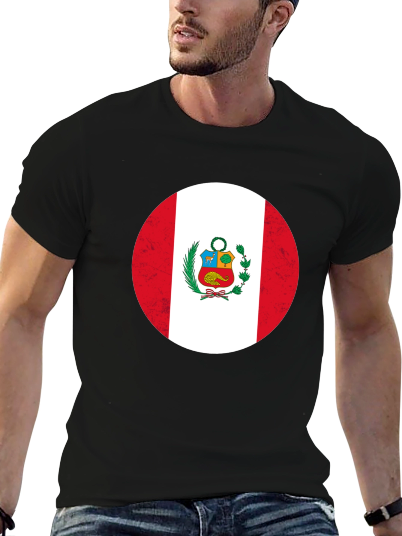Peru Flag T-Shirt - Black Patriotic Tee