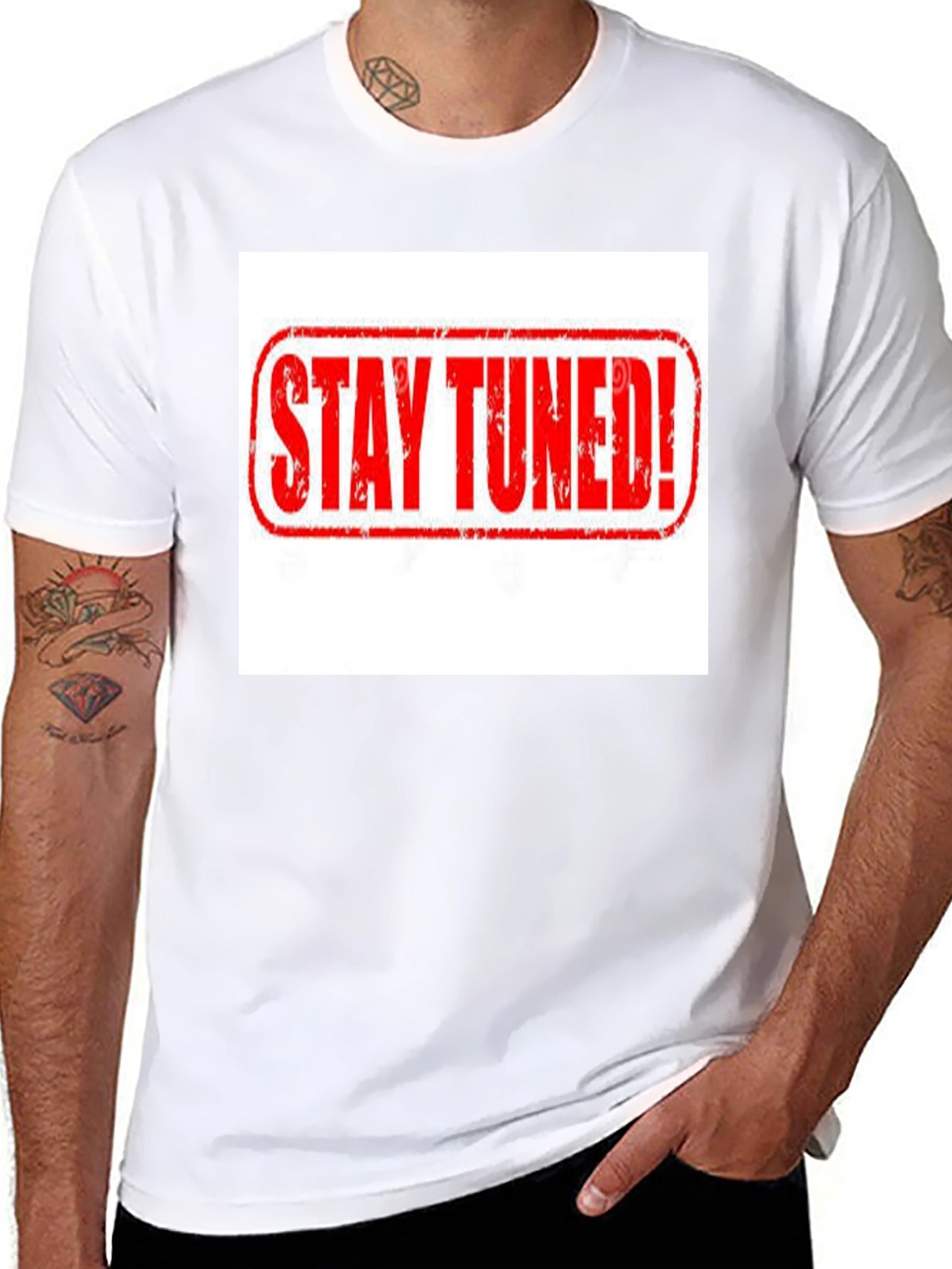 Stay Tuned! Graphic Black T-Shirt