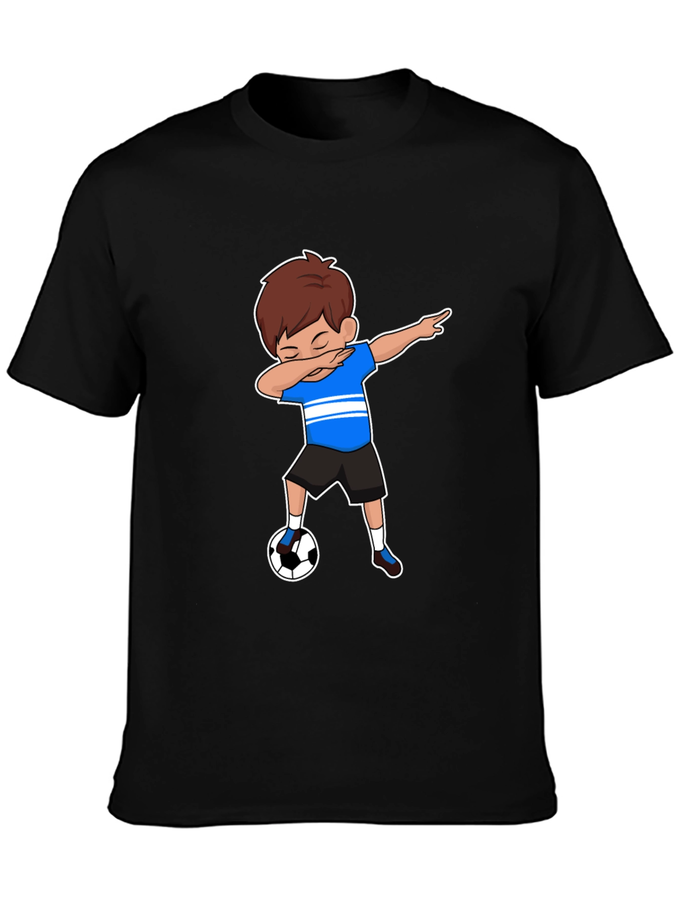 Boy Dabbing Soccer T-Shirt - Black