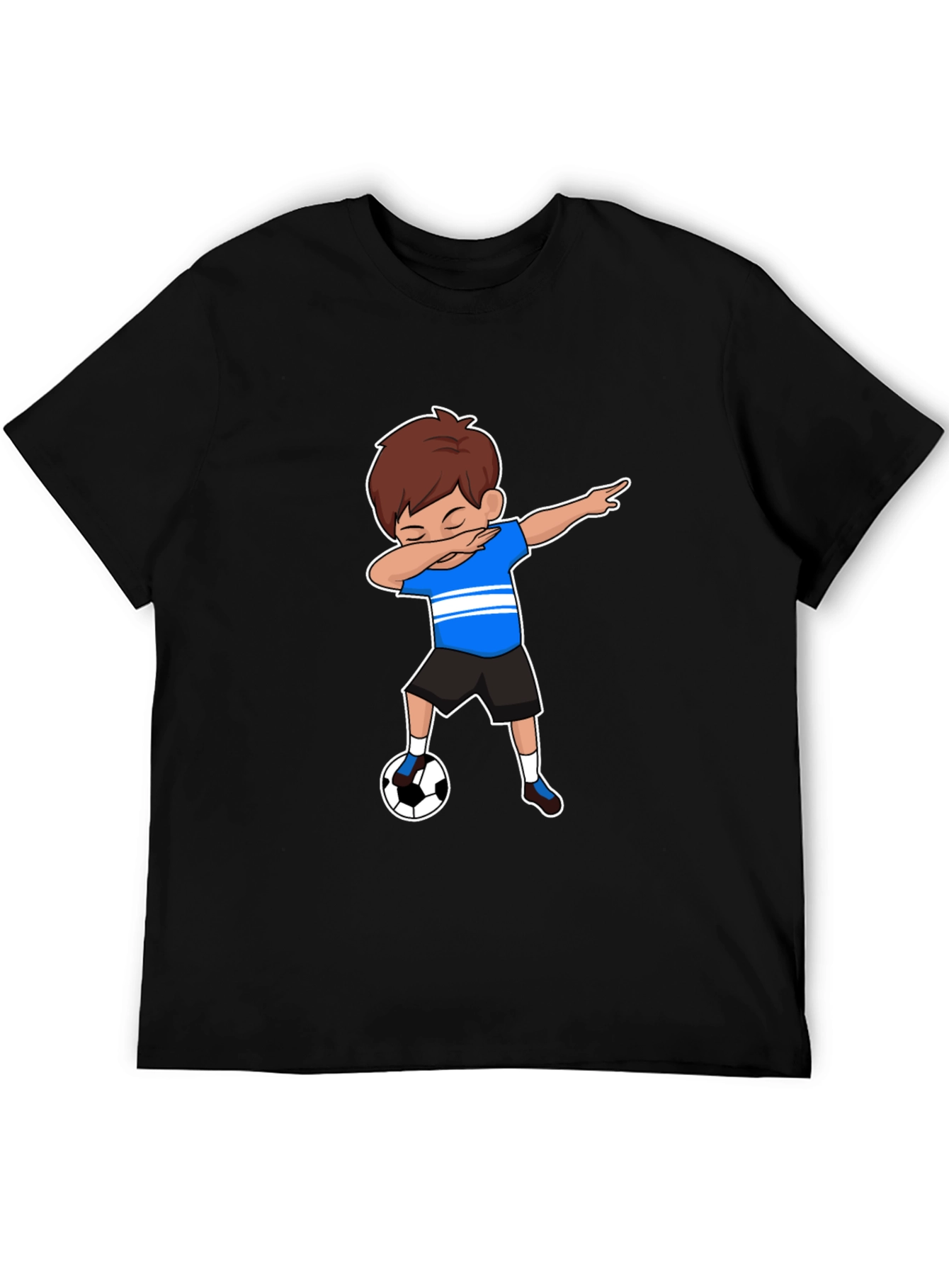 Boy Dabbing Soccer T-Shirt - Black