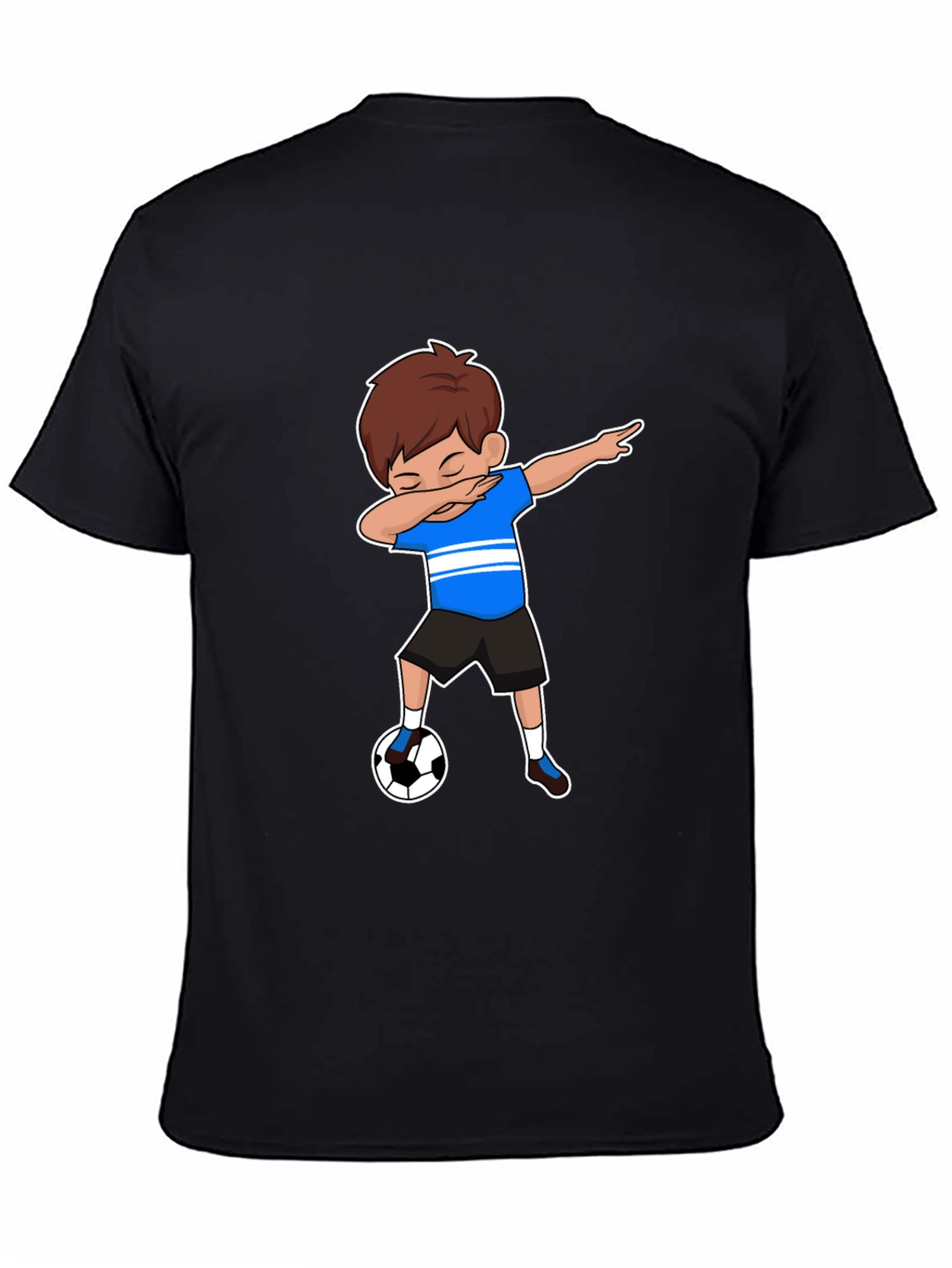Boy Dabbing Soccer T-Shirt - Black