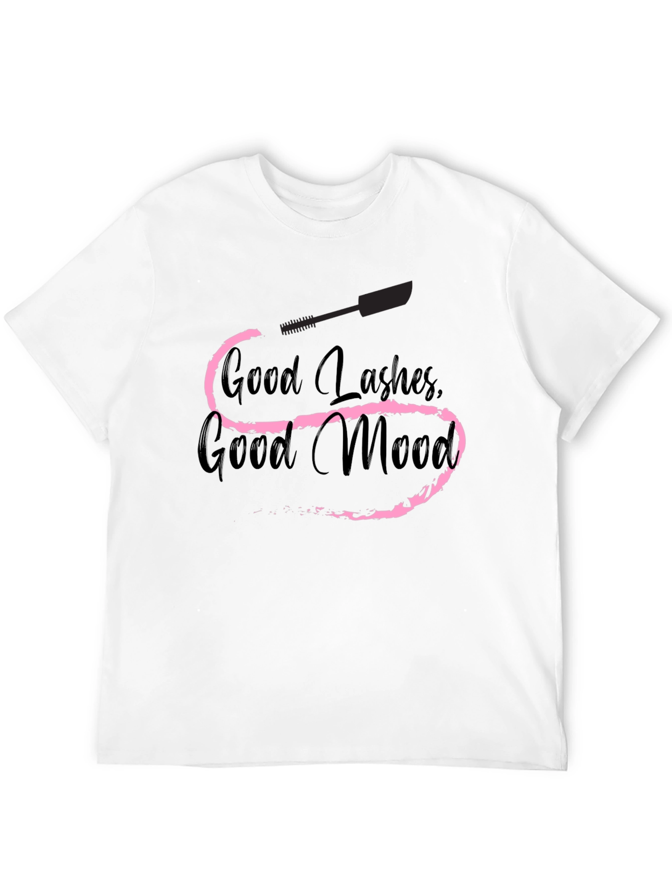 Good Lashes Good Mood Black Graphic Tee