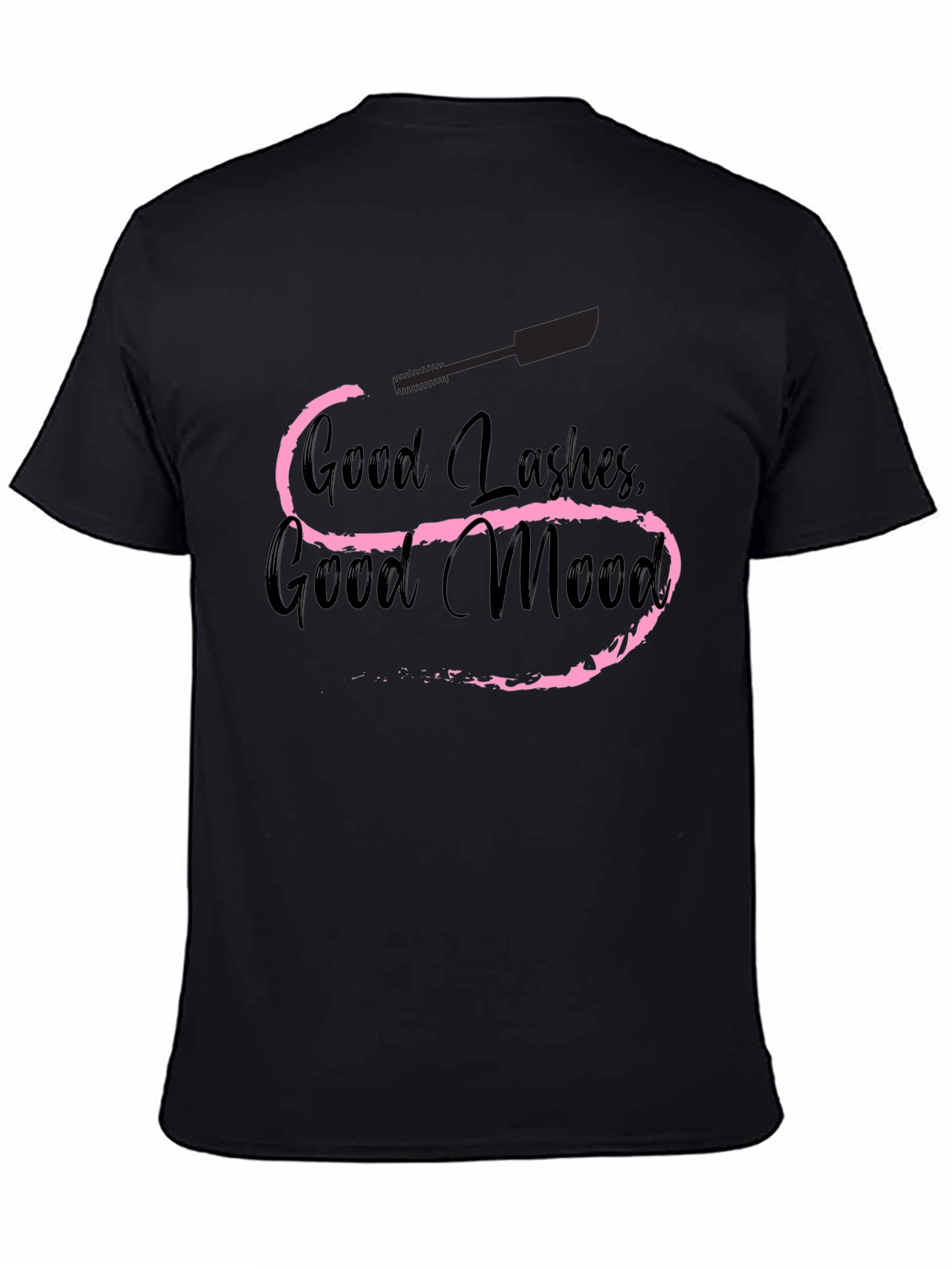 Good Lashes Good Mood Black Graphic Tee
