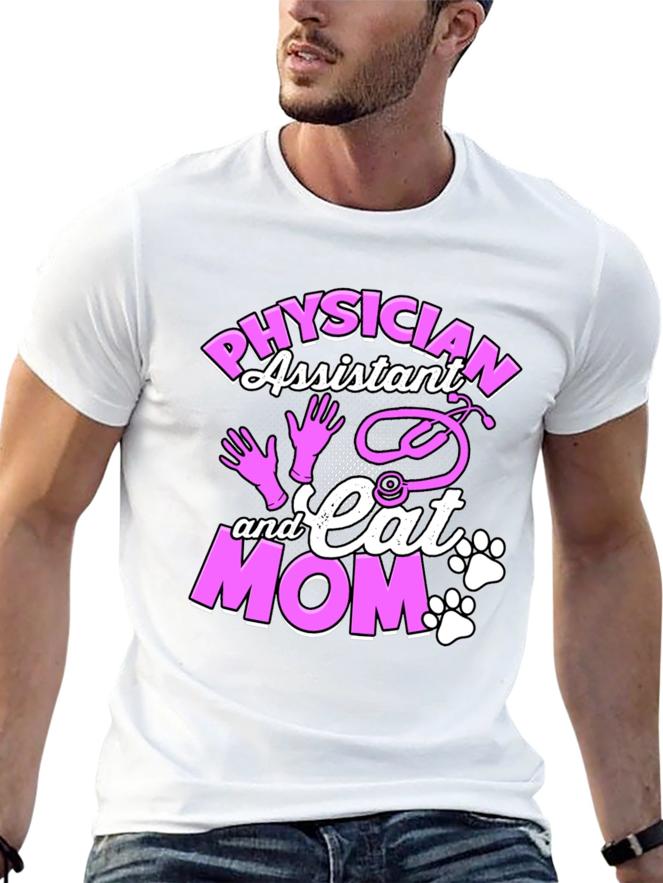Physician Assistant & Cat Mom Graphic T-Shirt