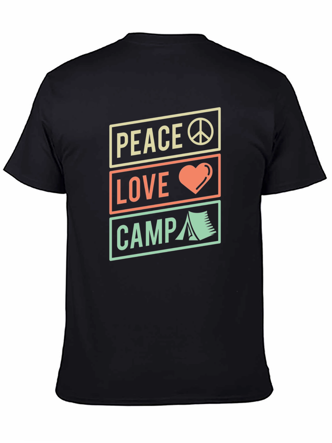Peace Love Camp Graphic Tee - Black Casual Shirt