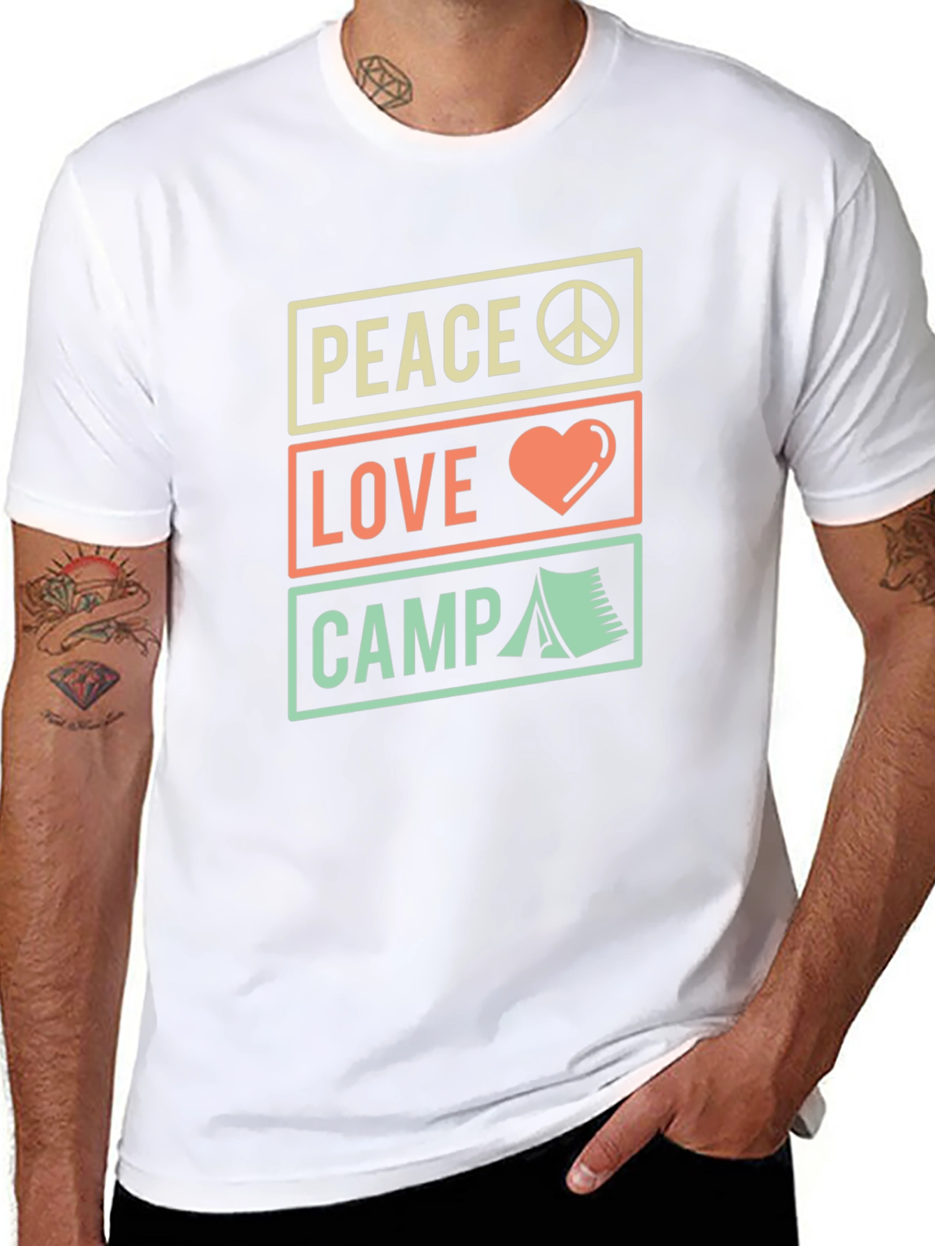 Peace Love Camp Graphic Tee - Black Casual Shirt