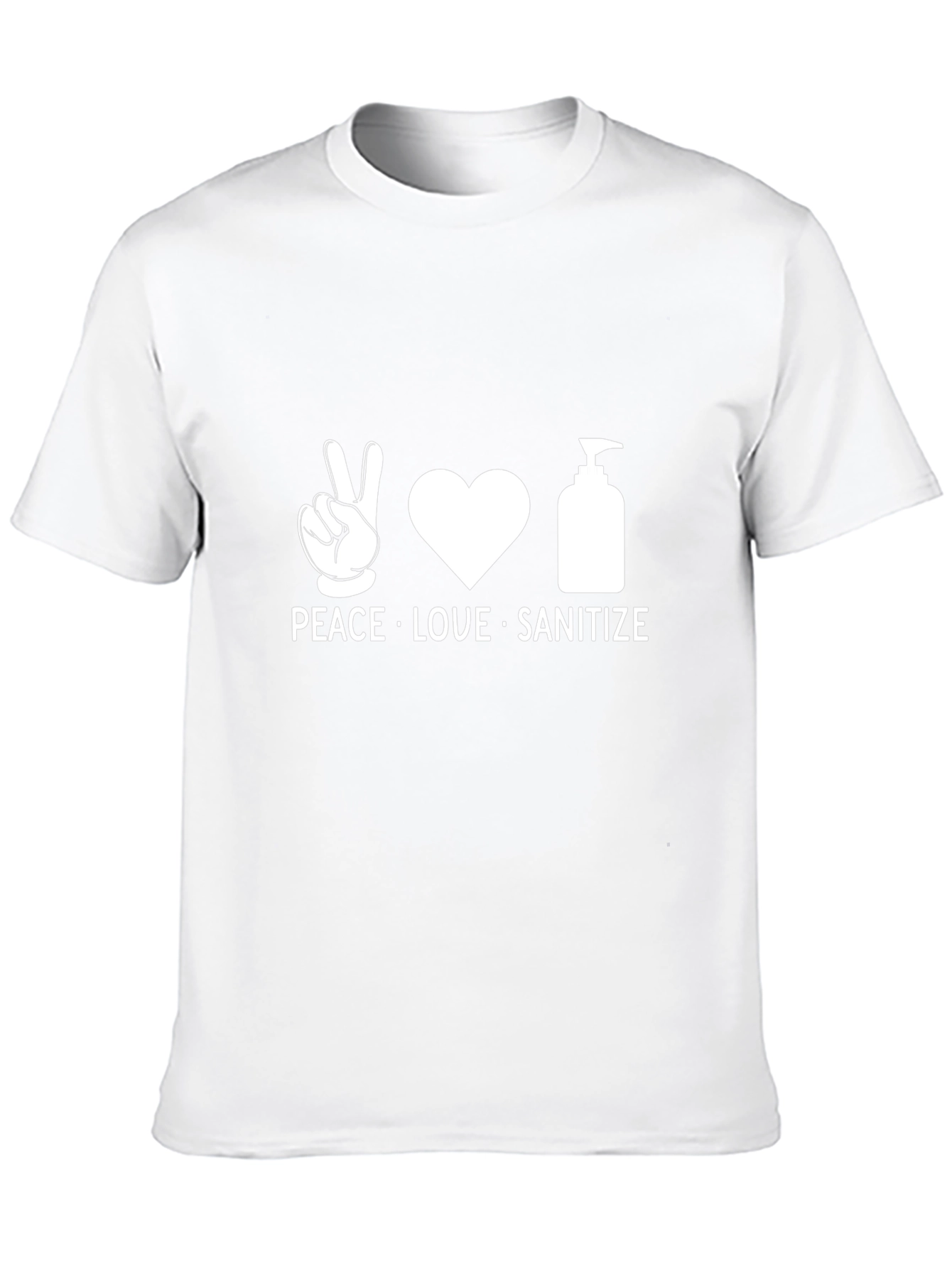 Peace Love Sanitize Graphic Tee - Black Cotton T-Shirt
