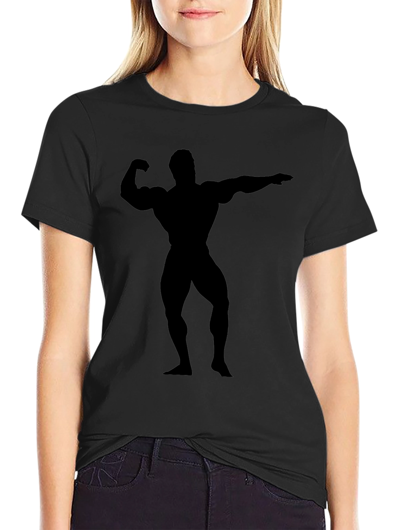 Black Bodybuilder Silhouette T-Shirt