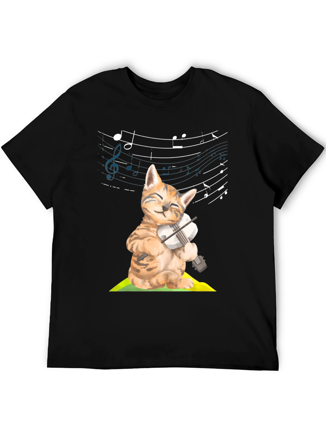 Cat Violinist Graphic Tee - Musical Kitty T-Shirt