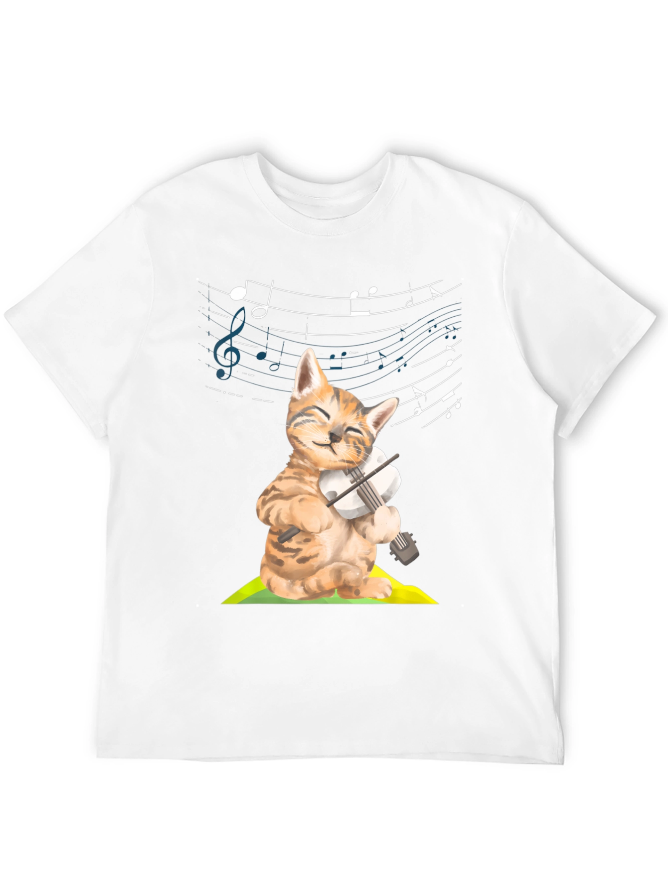 Cat Violinist Graphic Tee - Musical Kitty T-Shirt