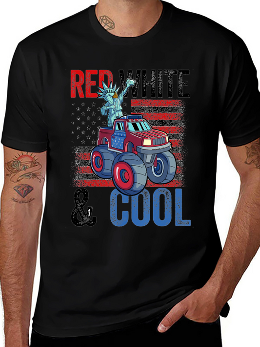 Red White & Cool Monster Truck Graphic T-Shirt