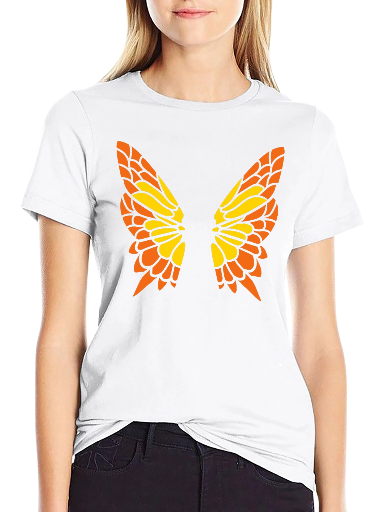 Butterfly Wings Graphic Black T-Shirt