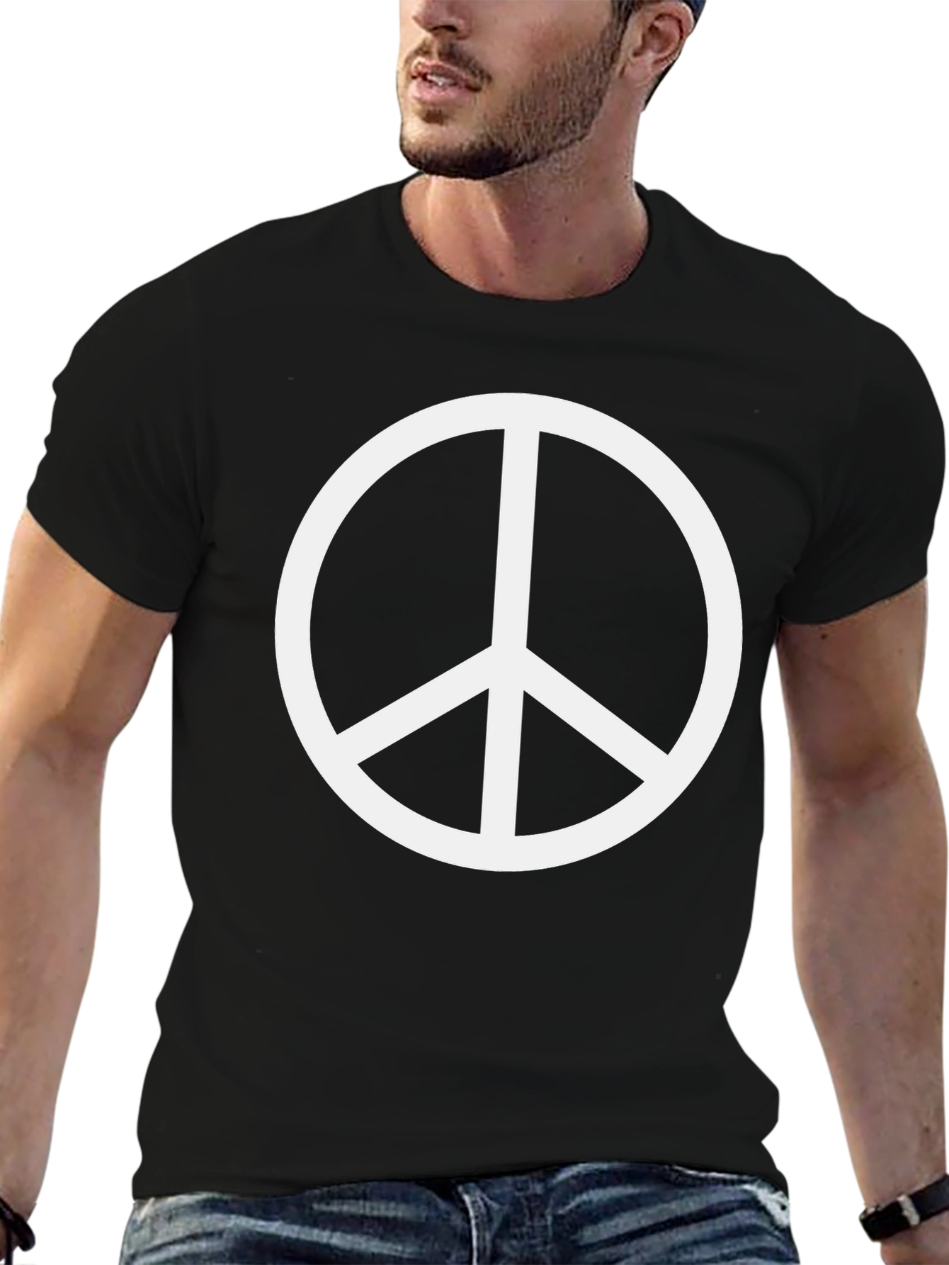 Peace Sign Graphic T-Shirt - Black