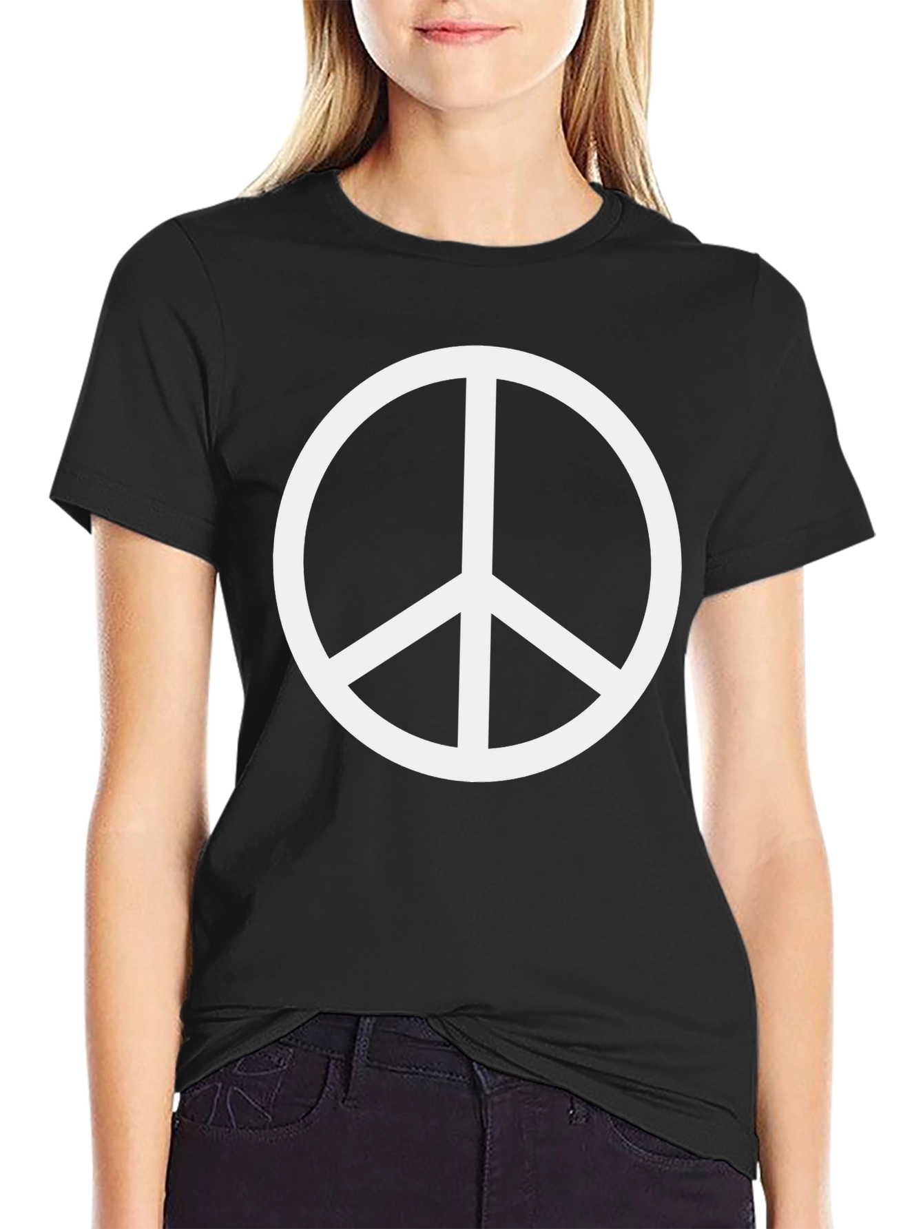 Peace Sign Graphic T-Shirt - Black