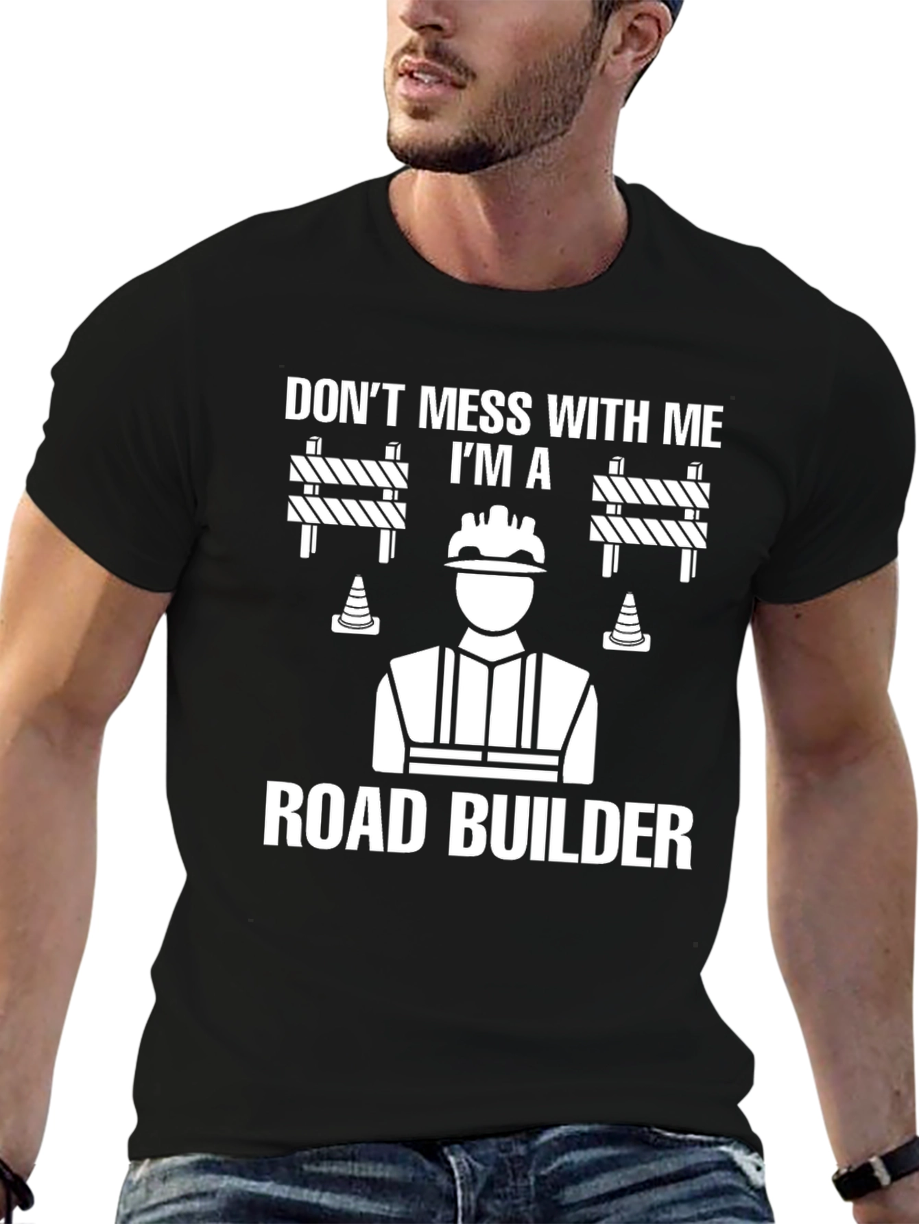 Road Builder Graphic T-Shirt - Construction Worker Apparel