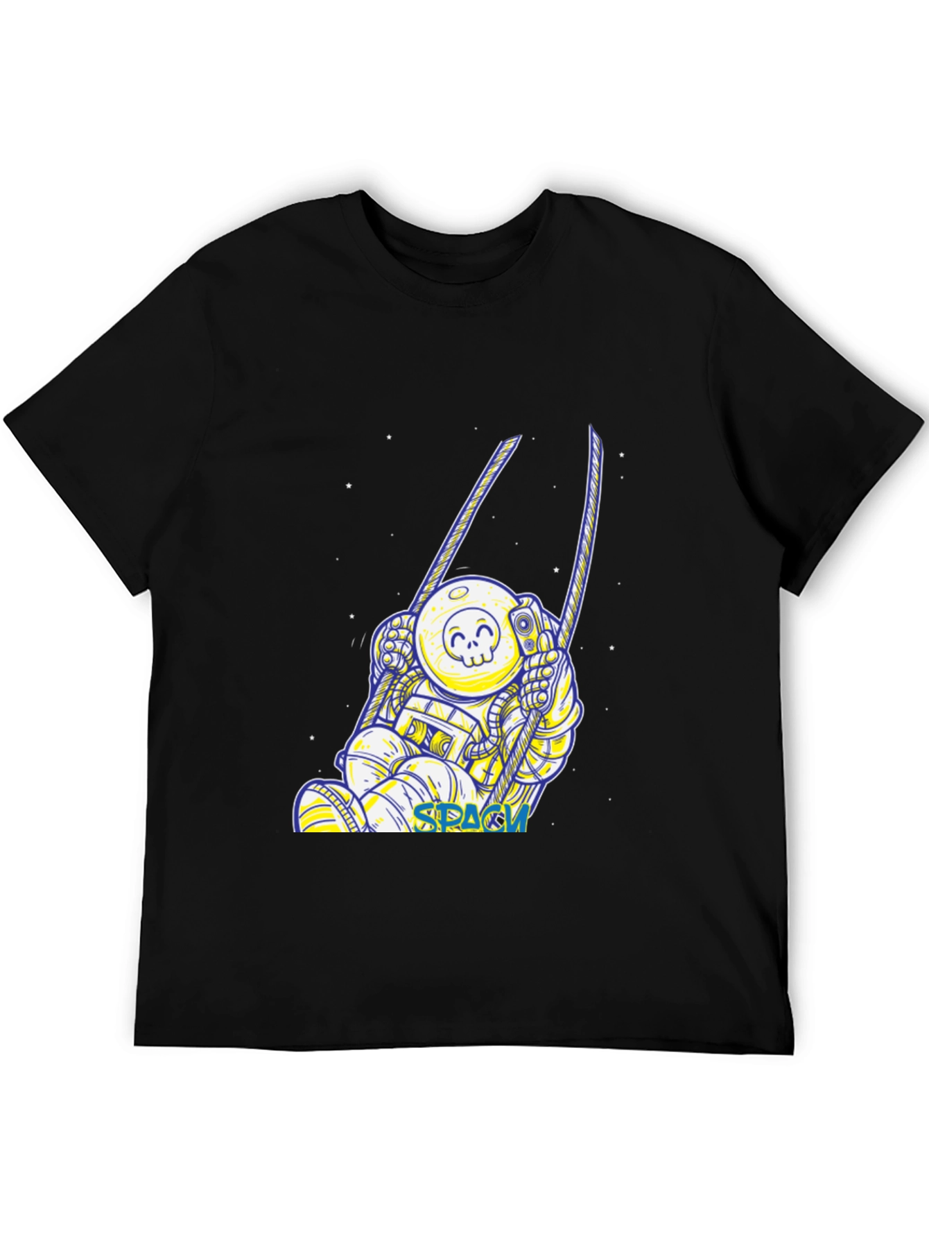 Astronaut in Space Black T-Shirt