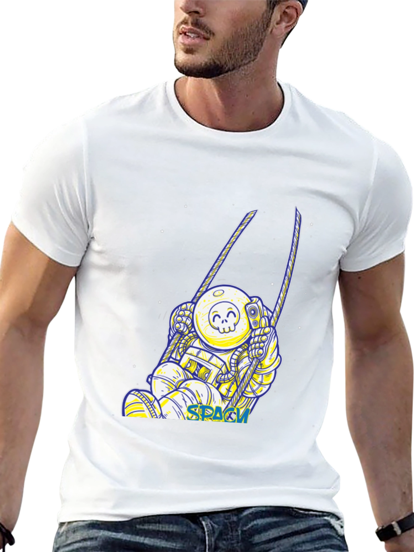 Astronaut in Space Black T-Shirt