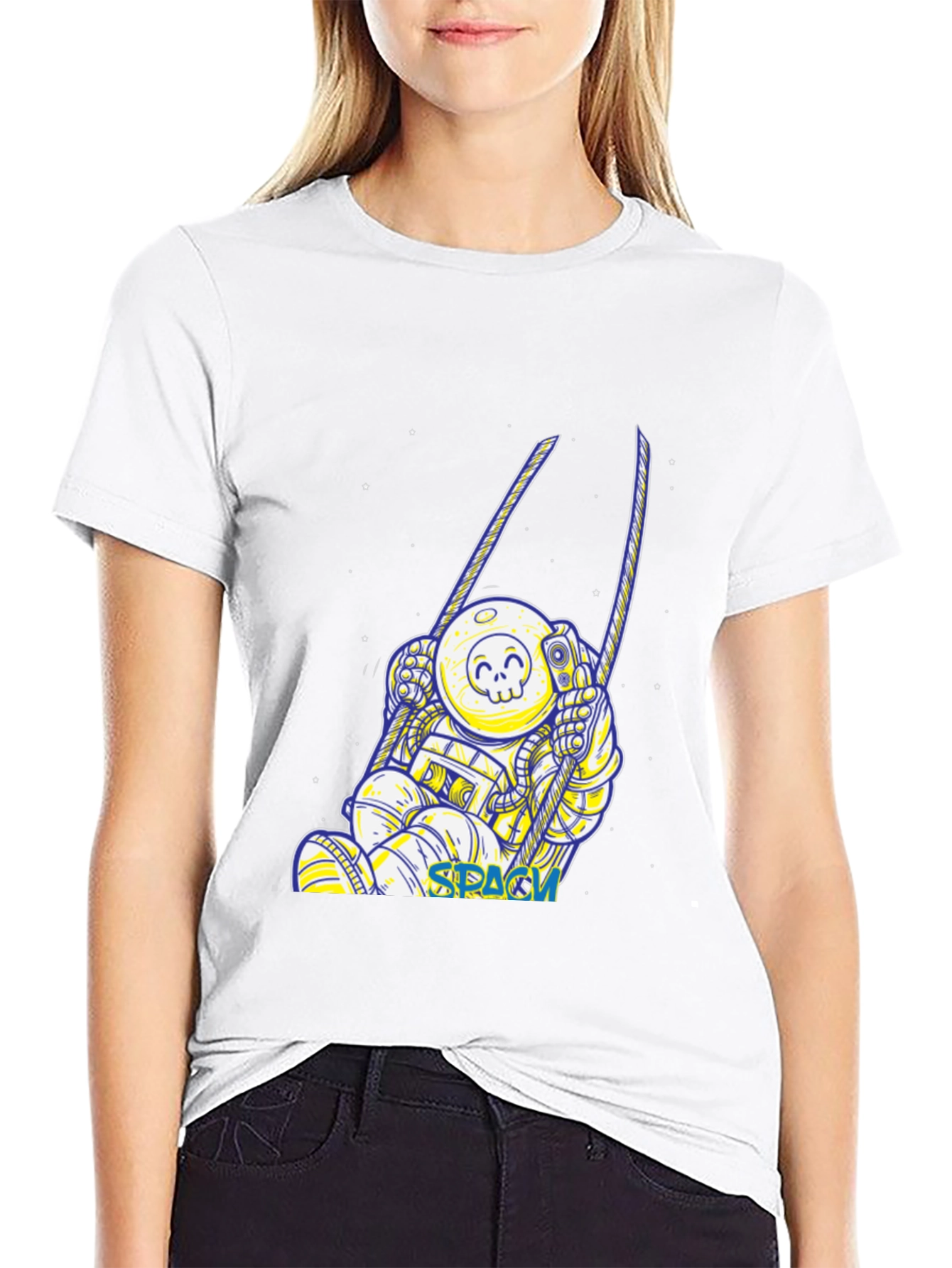 Astronaut in Space Black T-Shirt
