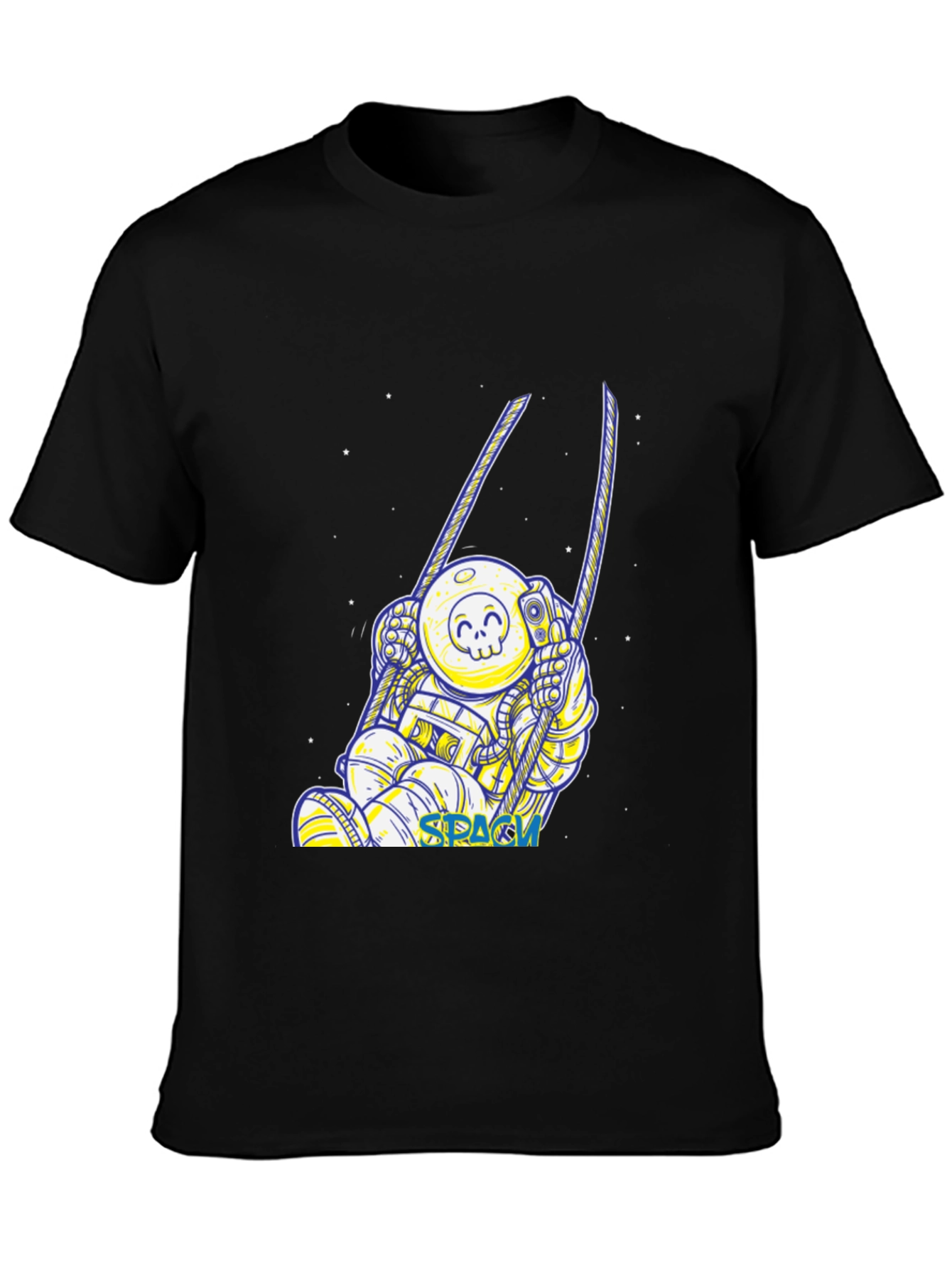 Astronaut in Space Black T-Shirt