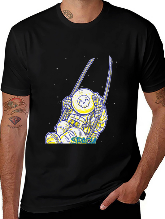 Astronaut in Space Black T-Shirt