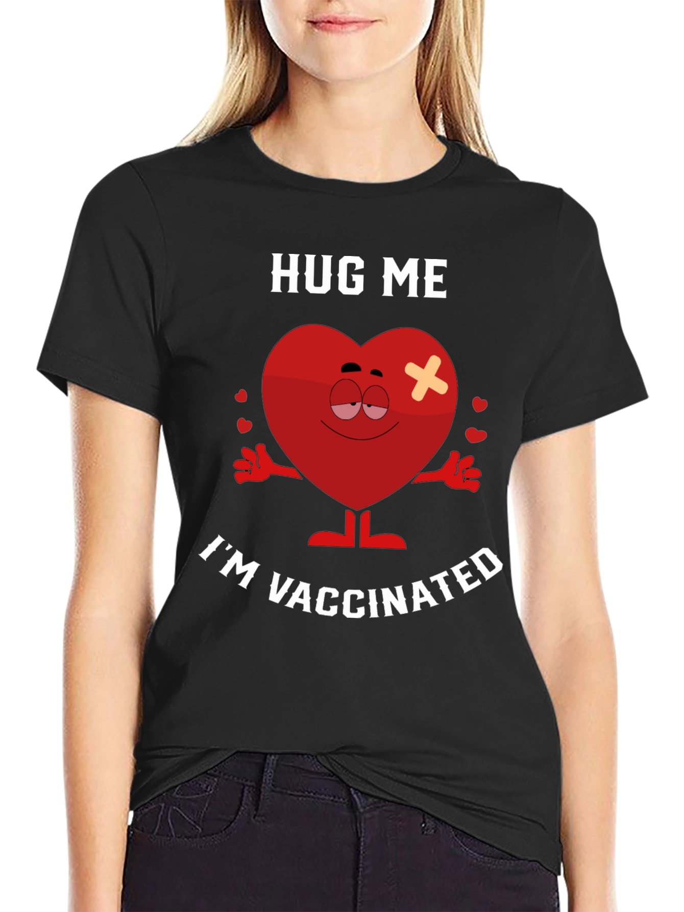 Hug Me Im Vaccinated Novelty Graphic Tee