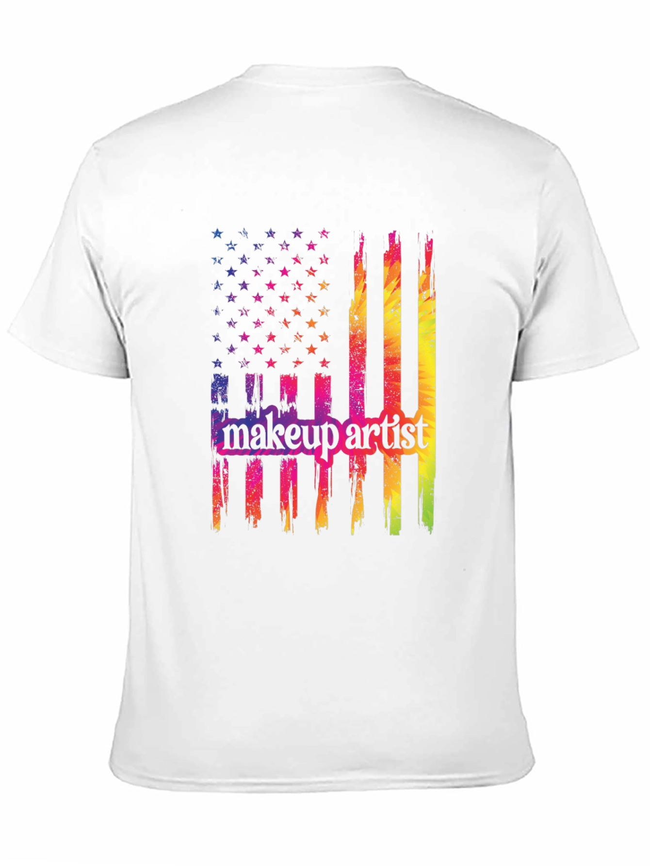 Makeup Artist American Flag Graphic T-Shirt