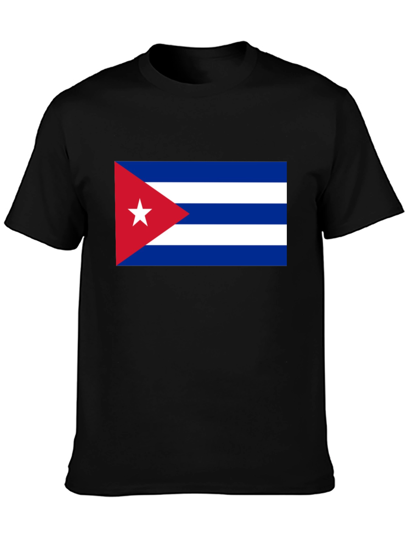 Cuban Flag T-Shirt - Black Cotton Blend