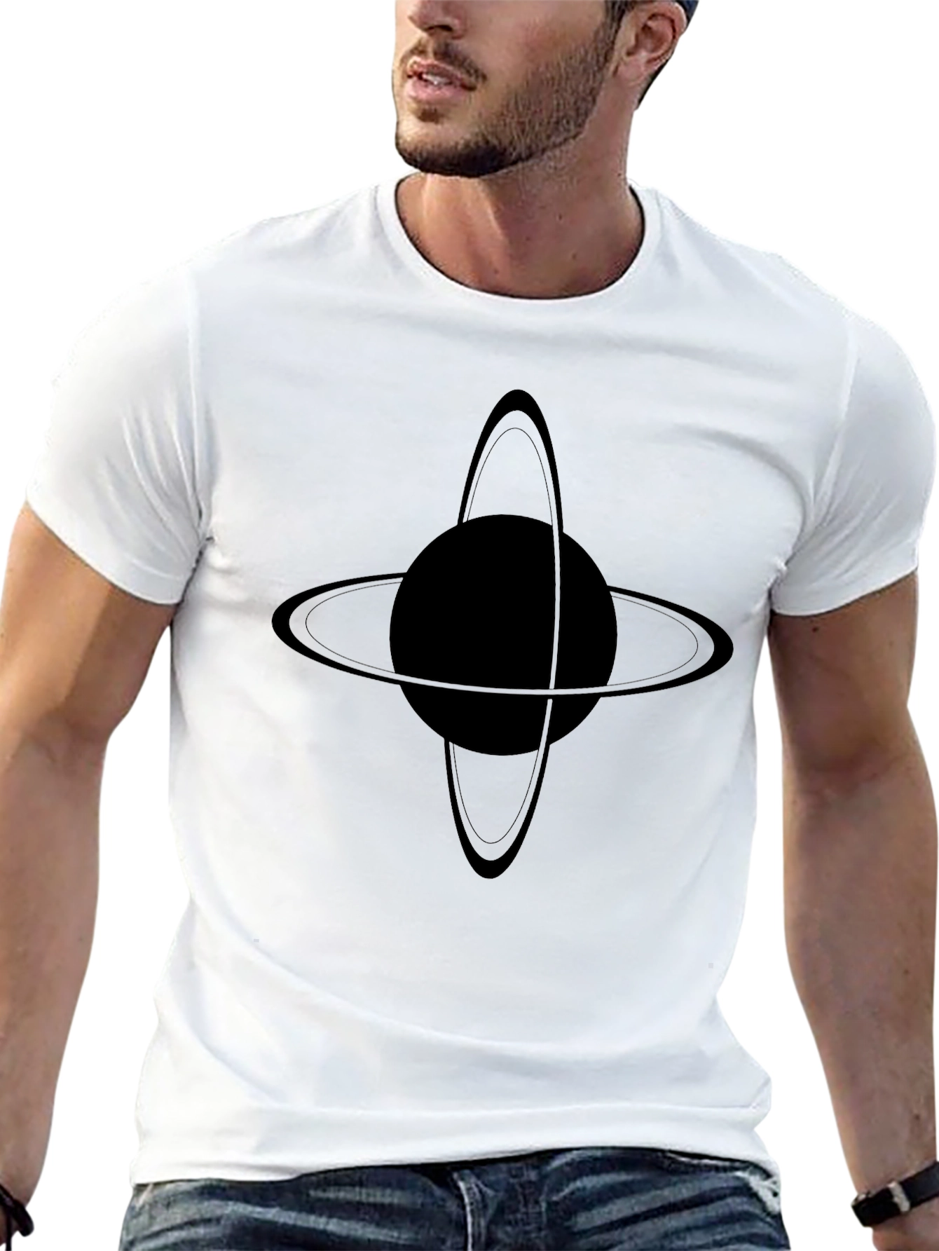 Saturn Graphic Black T-Shirt - Unisex Style