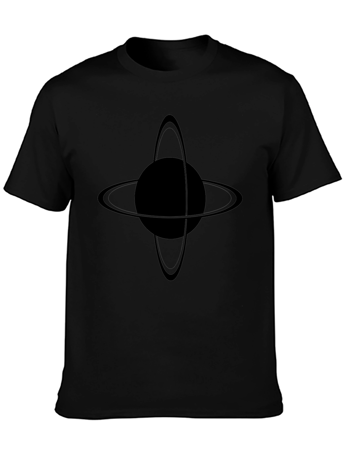 Saturn Graphic Black T-Shirt - Unisex Style