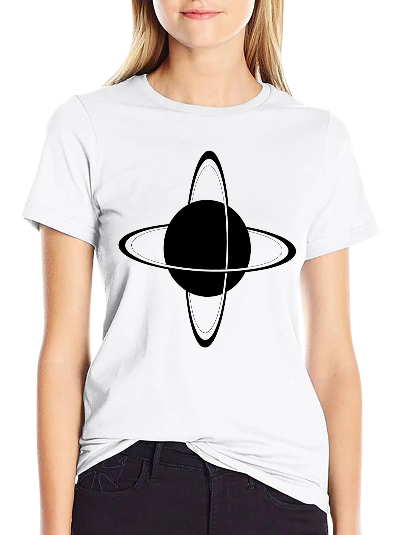 Saturn Graphic Black T-Shirt - Unisex Style