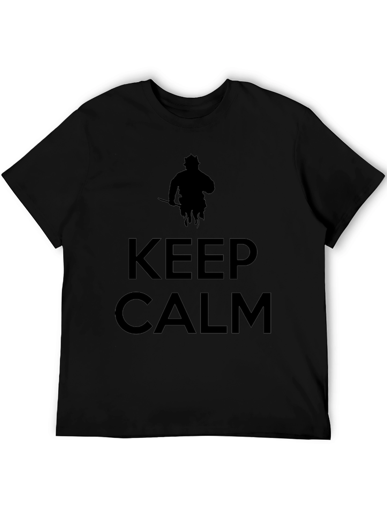 Keep Calm T-Shirt - Fiery Silhouette Design