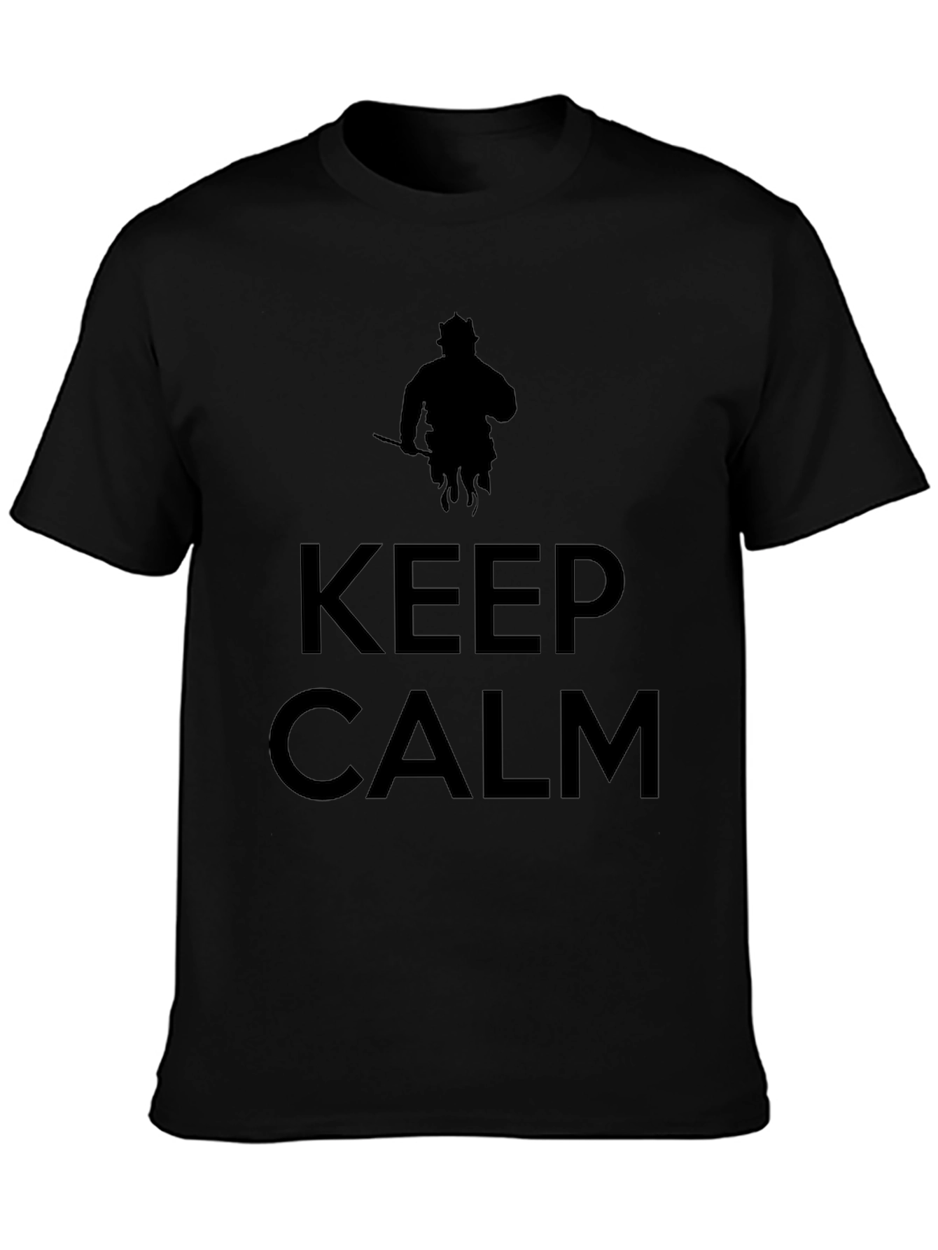 Keep Calm T-Shirt - Fiery Silhouette Design